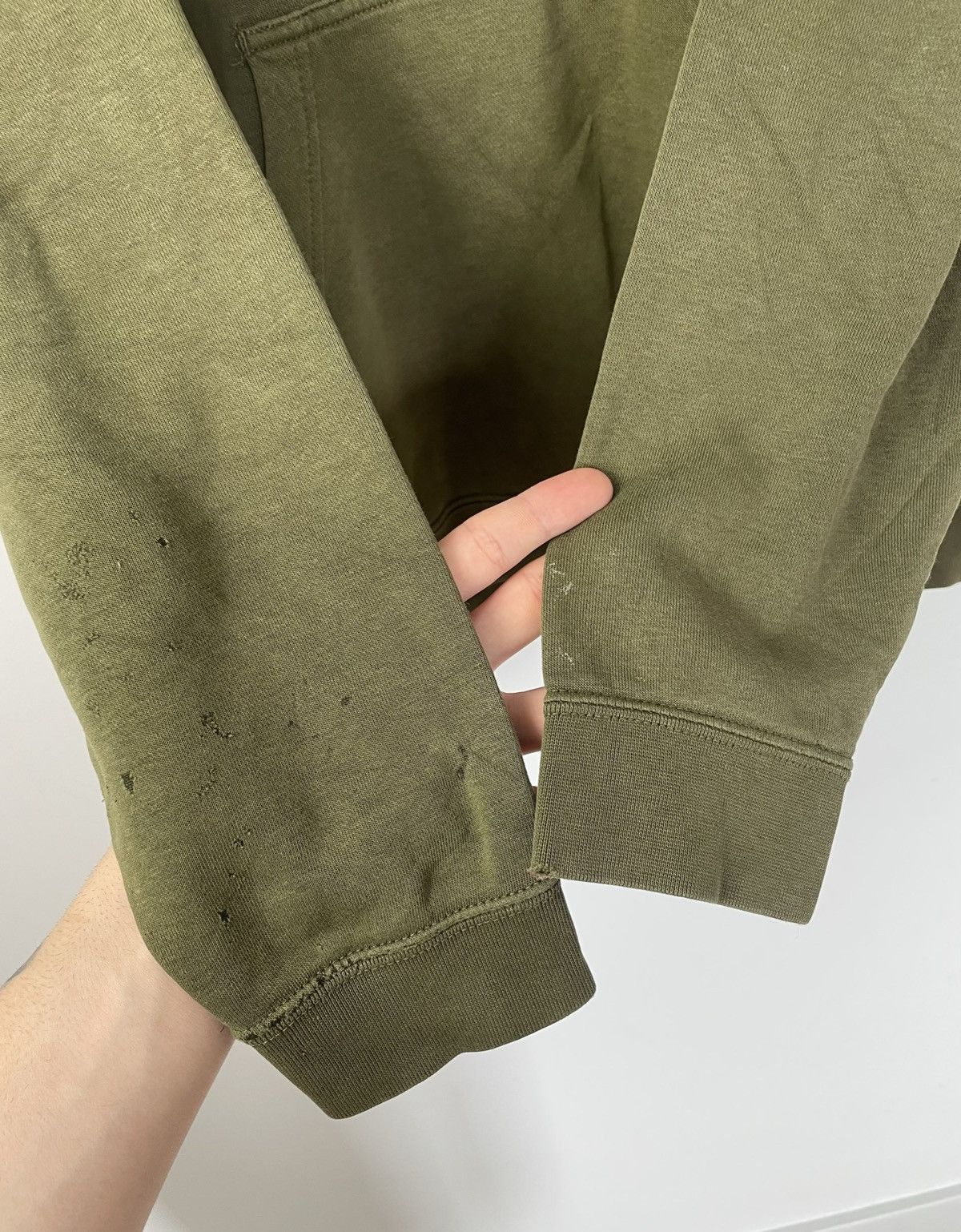 Nike Nike Vintage Y2k Olive Distressed Mini Swoosh Hoodie Rare Size US L / EU 52-54 / 3 - 4 Thumbnail