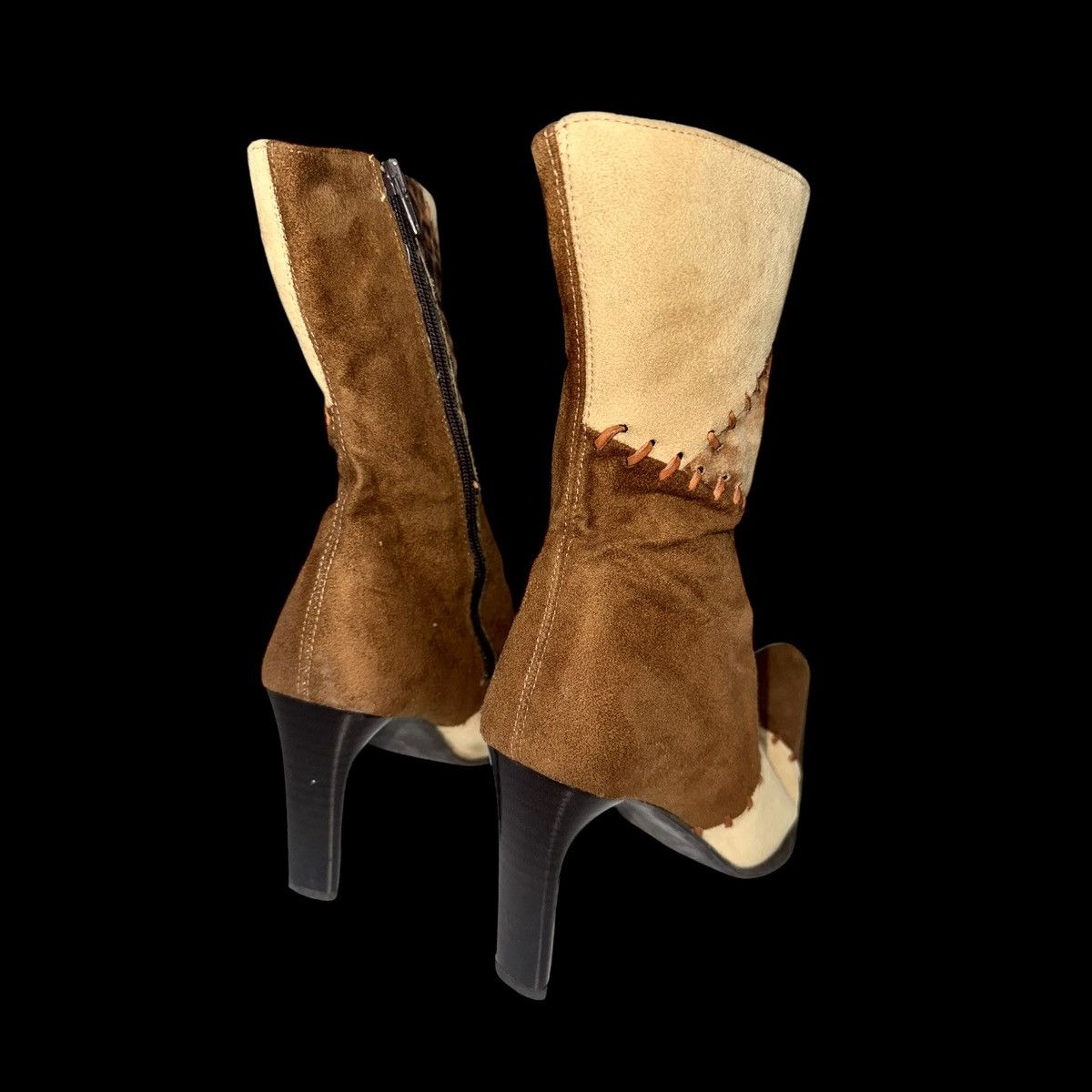 Other Vintage Patchwork Suede Heels Boots like Margiela El Dantes Size US 9 / IT 39 - 3 Thumbnail