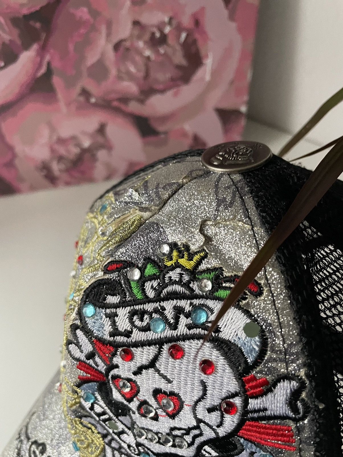 Christian Audigier × Ed Hardy × Japanese Brand Vintage Ed Hardy By Christian Audigier Cap Y2K Hat VERY RARE Size ONE SIZE - 9 Thumbnail