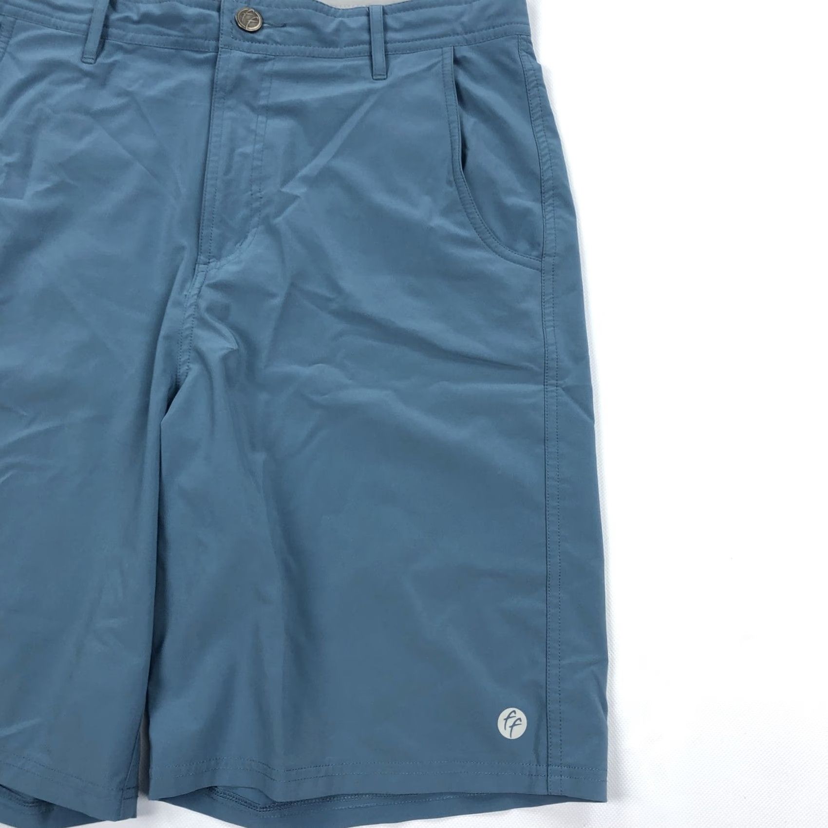 Vintage Free Fly Men's 32 Teal Blue Breeze Performance Chino Shorts Stretch Quick Dry Breathable Pockets Flat Front Zipper Button N/A Size 32 Size US 32 / EU 48 - 3 Thumbnail