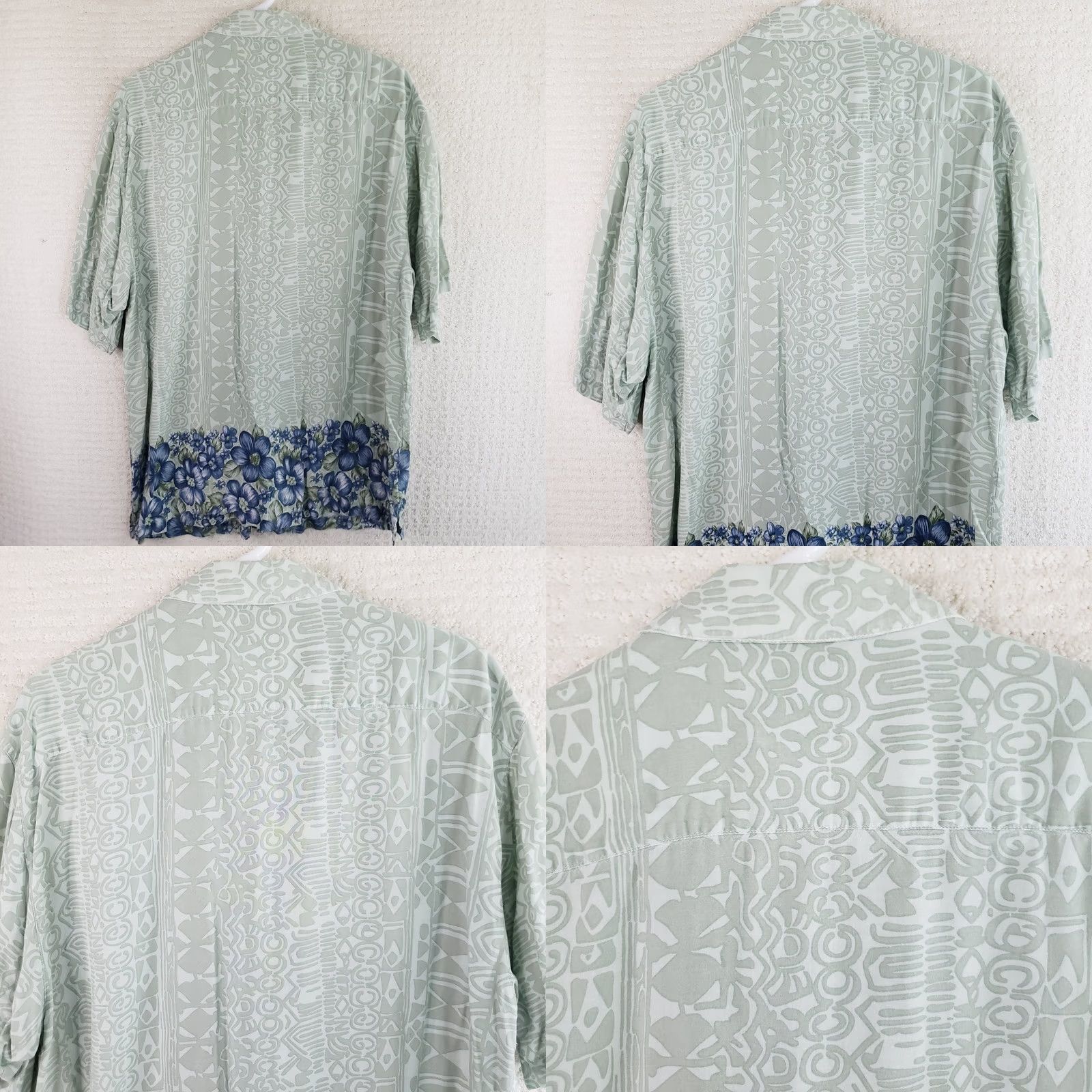Vintage Original Island Sport Shirt Mens L Green Floral Hawaiian Rayon Button-Up Beach Shirt Size US L / EU 52-54 / 3 - 8 Thumbnail