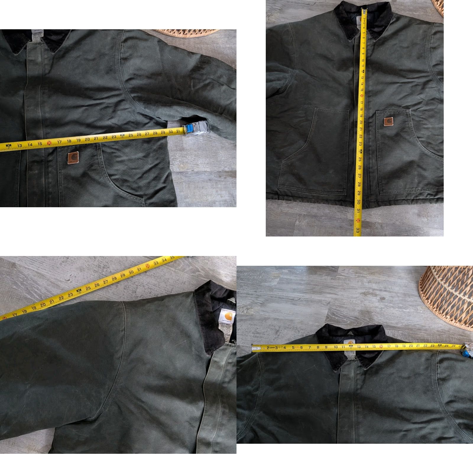 Carhartt VINTAGE Carhartt Jacket 3XLT Mens MOS Green Corduroy Collar Quilted Full Zip Lined Pockets Workwear 90s USA Detroit Arct ic Size US XXL / EU 58 / 5 - 8 Thumbnail