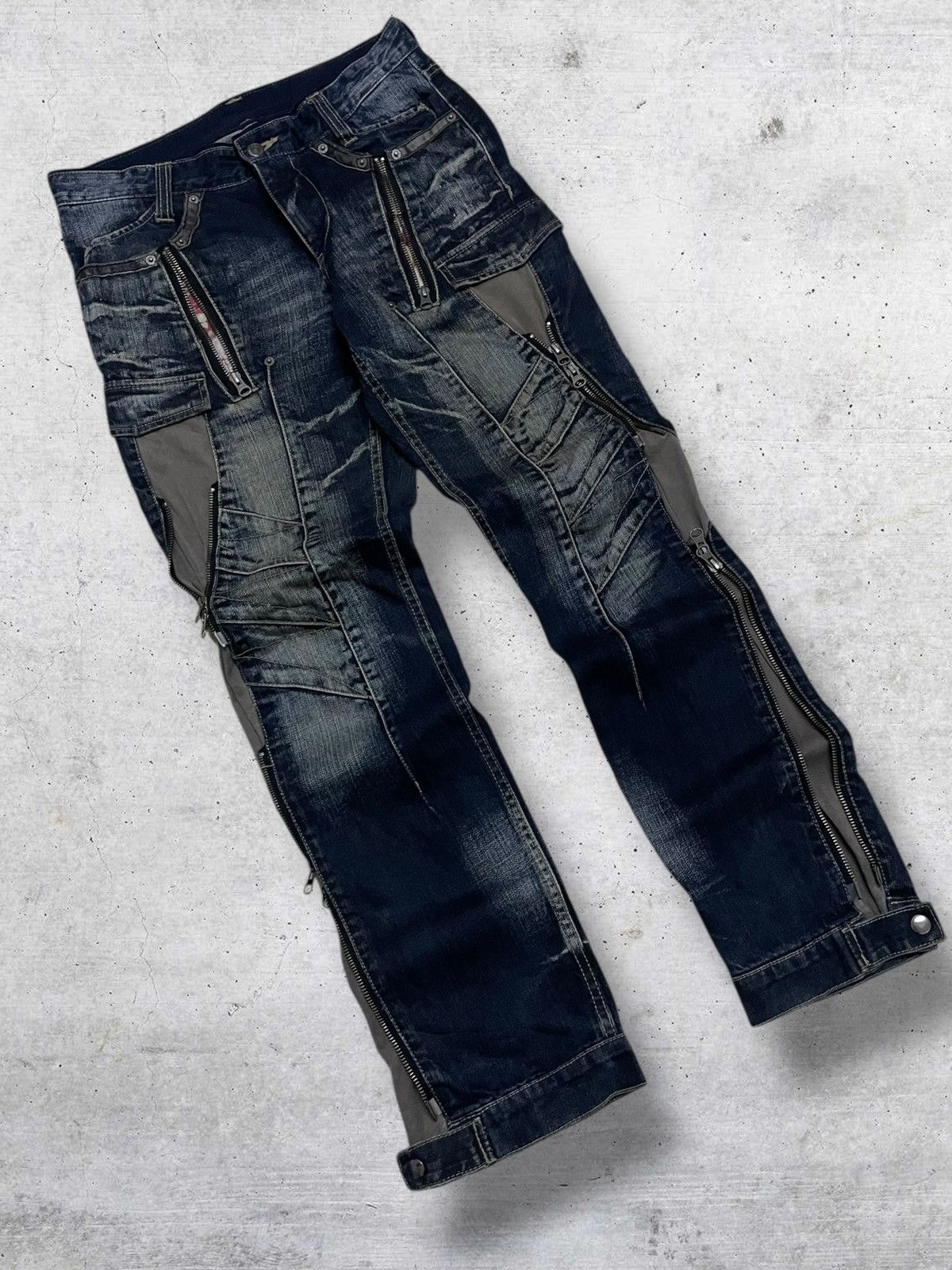 PPFM PPFM RECONSTRUCTED MULTIZIP ICONIC JAPAN DESIGNER 90S DENIM Size US 31 - 2 Thumbnail