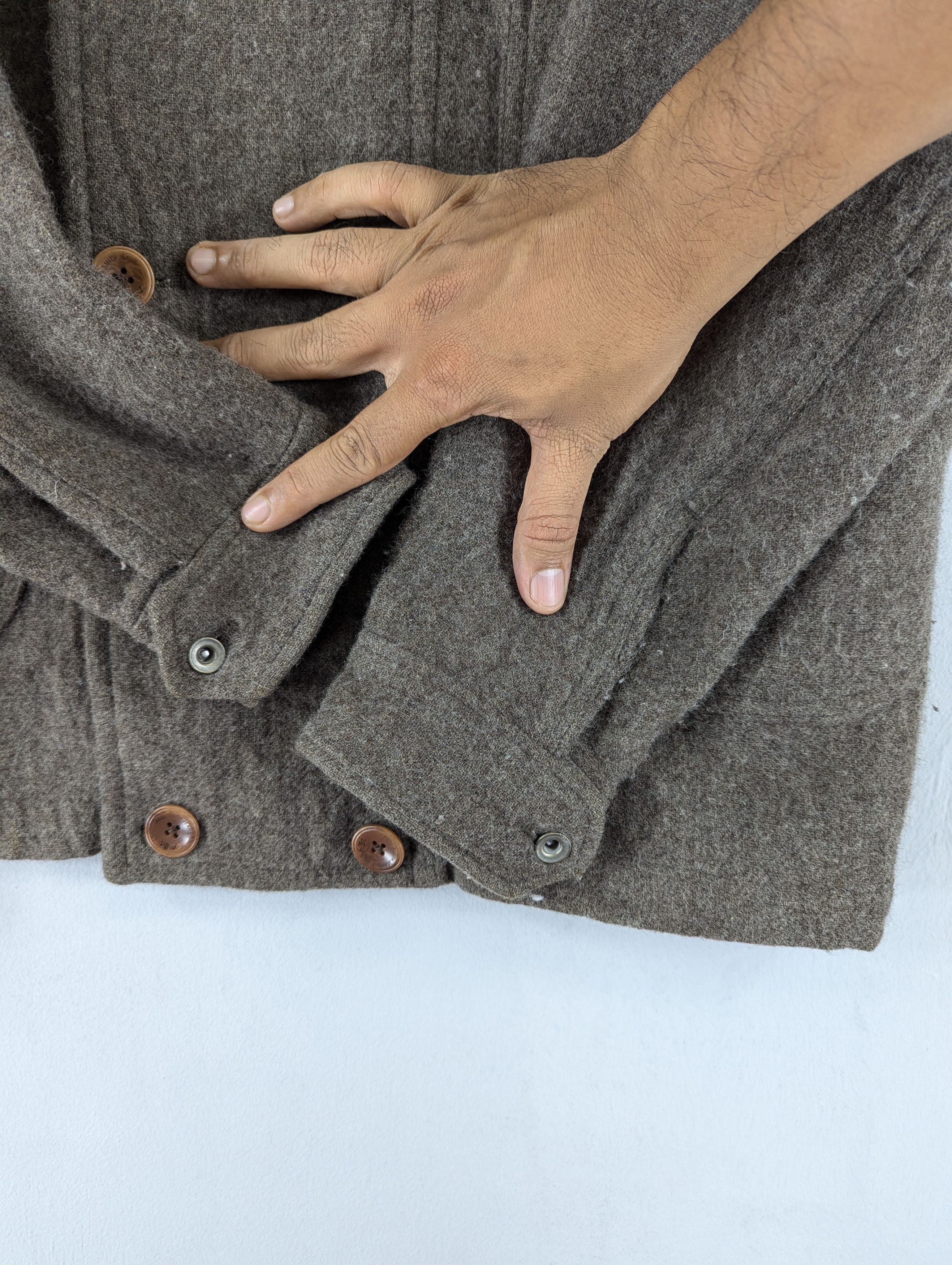 Designer × Paul Smith Paul Smith Cotton Wool Mix Tweed Double Hood Coat Jacket Size US L / EU 52-54 / 3 - 8 Thumbnail