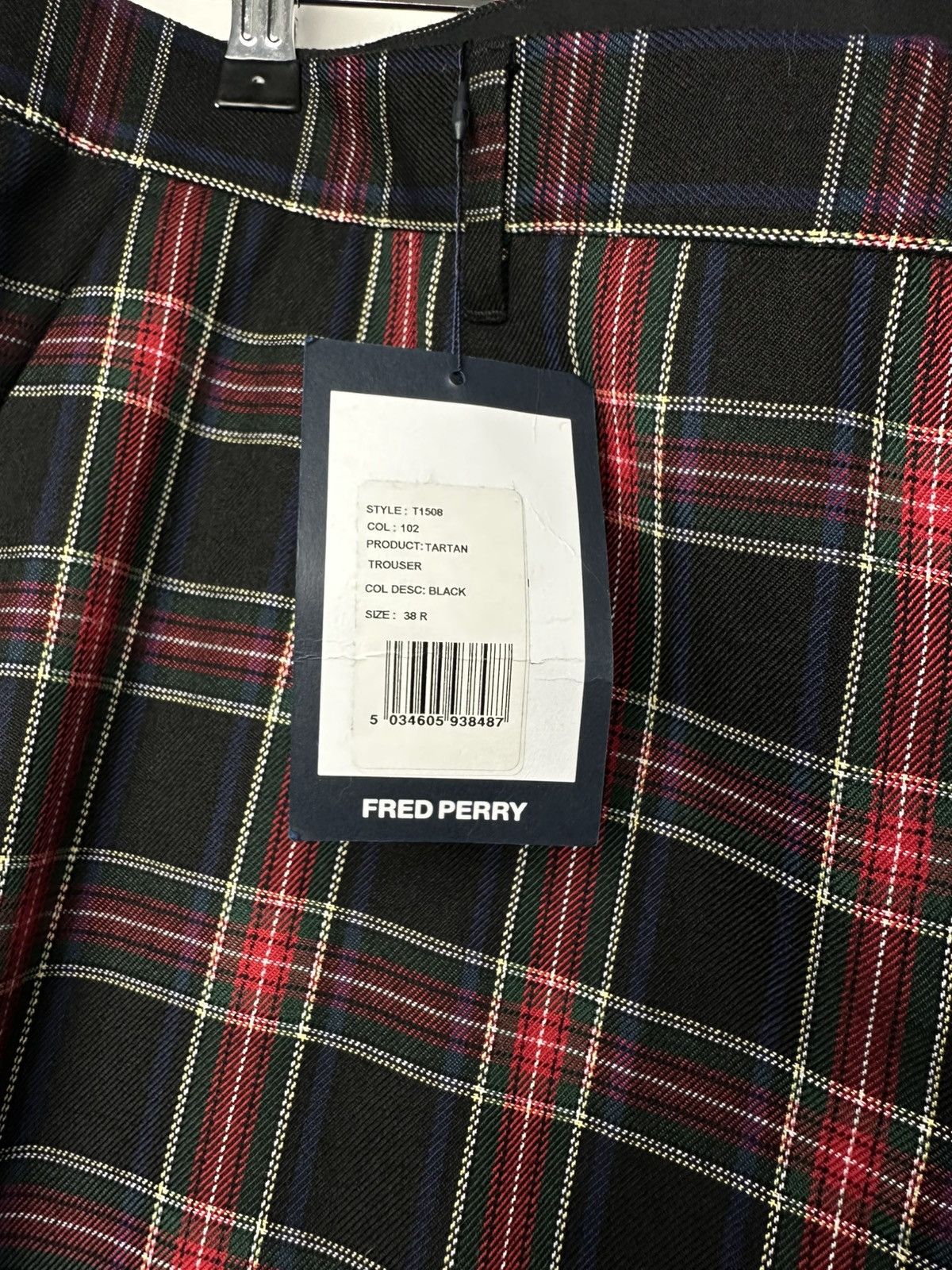 Fred Perry Fred Perry Men’s Tartan Wool Blend Trousers 38R Size US 38 / EU 54 - 6 Thumbnail