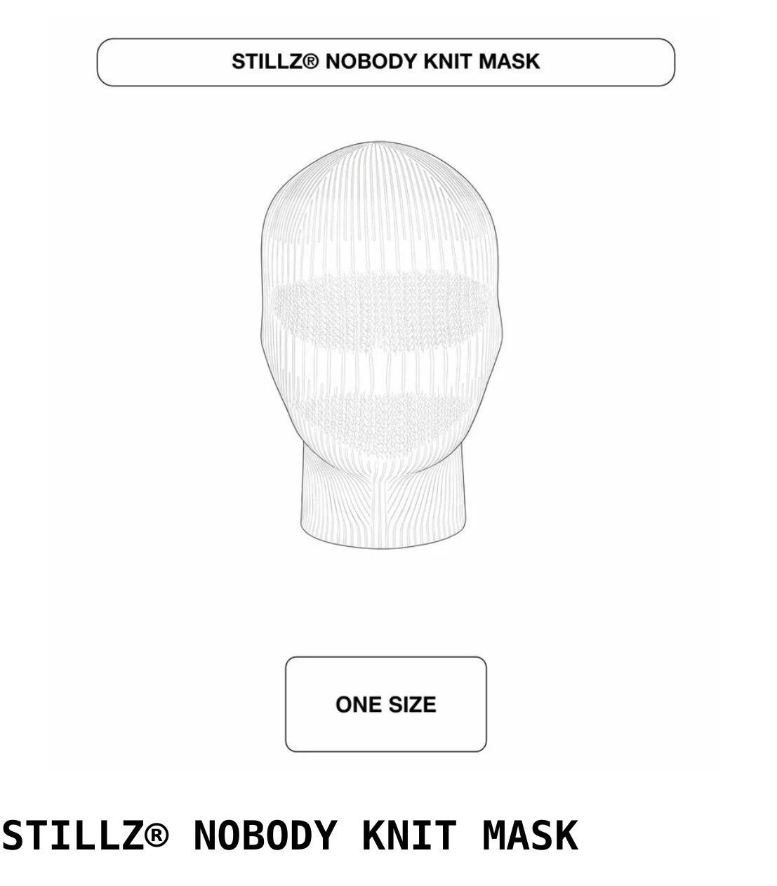 Gleb Kostin Solutions STILLZ x Gleb Nobody Knit Mask Size ONE SIZE - 3 Thumbnail