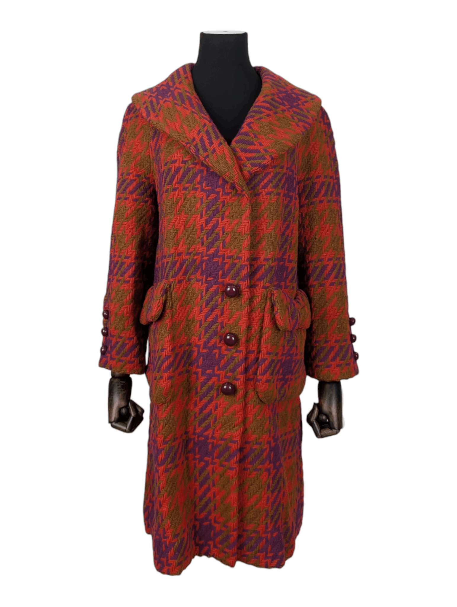 Marc Jacobs Multicolor Houndstooth Wool Coat Size XS / US 0-2 / IT 36-38 - 1 Thumbnail