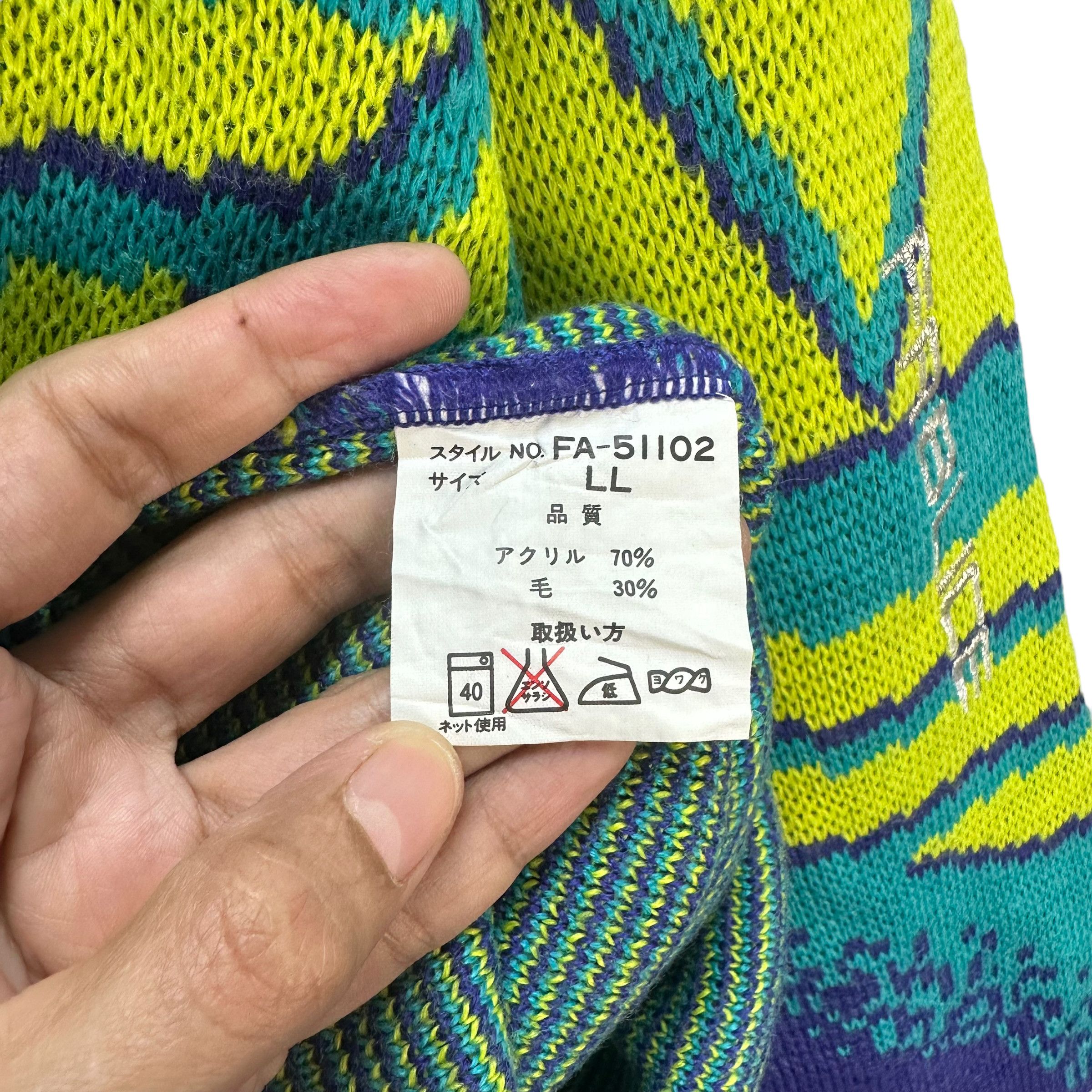 Japanese Brand FABLICE COLORFUL KNITTED SWEATER #8119-202 Size US L / EU 52-54 / 3 - 8 Thumbnail