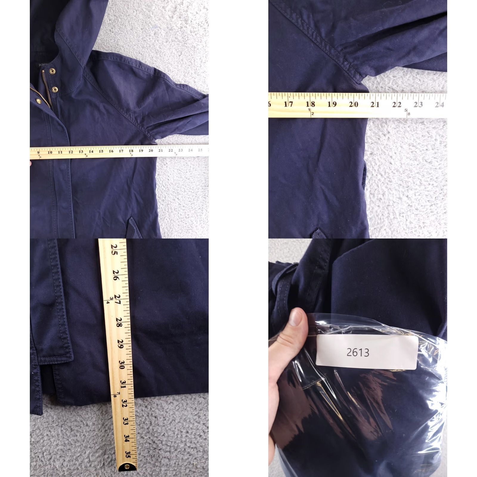 J.Crew J.CREW Canvas Jacket Womens 10 Navy Blue Long Overcoat Military Field Zip Button Jacket Coat Women Blue Size L / US 10 / IT 46 - 8 Thumbnail