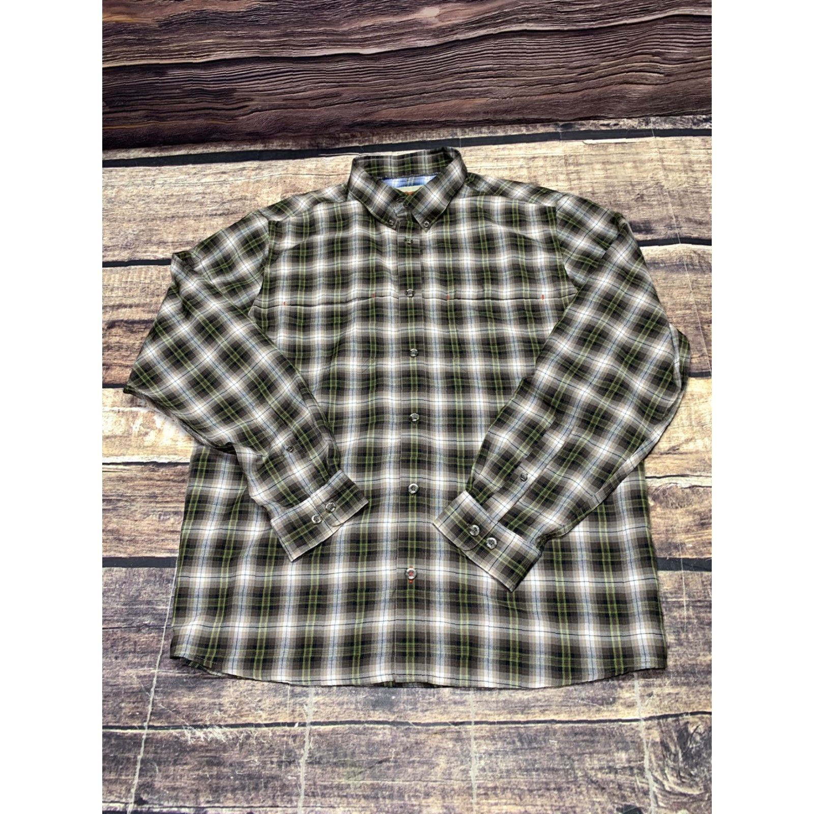 Vintage Dakota Grizzly Shirt Large Brown Plaid Button Down Long Sleeve Mens Size US L / EU 52-54 / 3 - 2 Thumbnail
