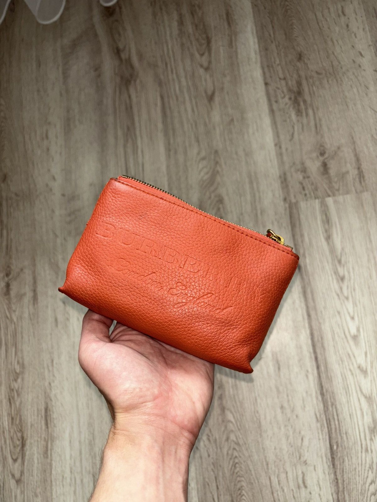 Burberry Burberry Orange Grain Leather Cosmetic Pouch – ROSCROM215CR Size ONE SIZE - 23 Thumbnail