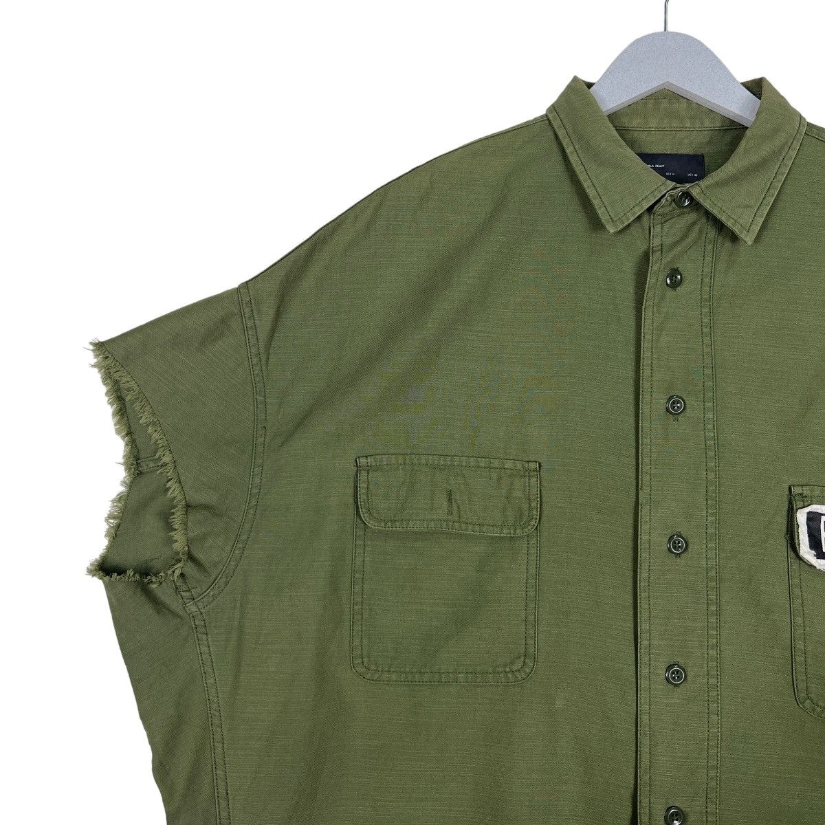 Japanese Brand 🔥 ZARA MAN PSILOCYBE MILITARY SLEEVE LESS SHIRT JACKET Size US M / EU 48-50 / 2 - 7 Thumbnail