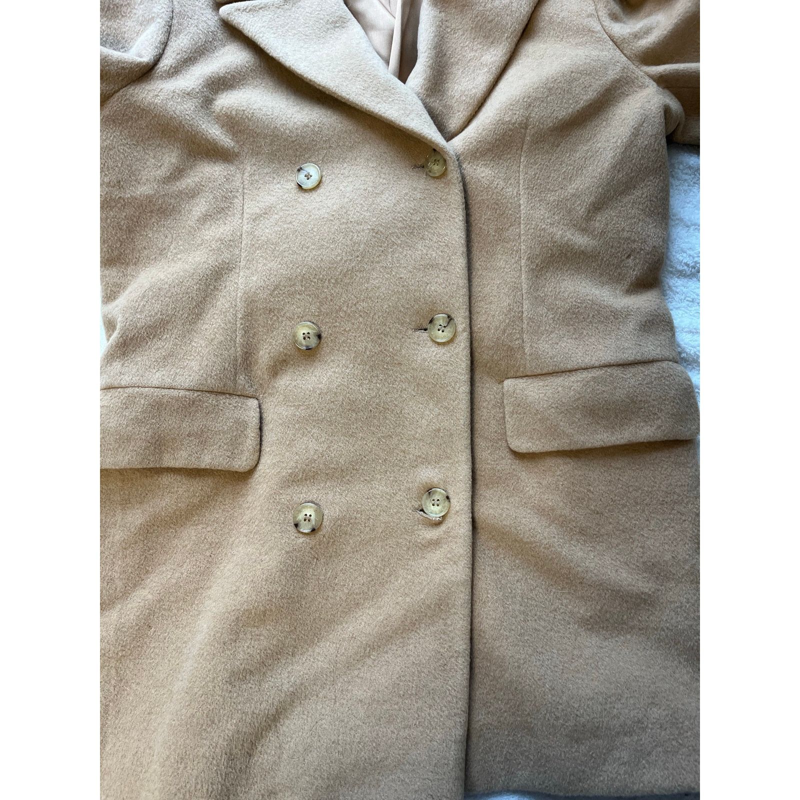 Brooks Brothers Vtg 90s Ralph Lauren Bergdorf Goodman women’s 12 Wool Trench Size XL / US 12-14 / IT 48-50 - 4 Thumbnail