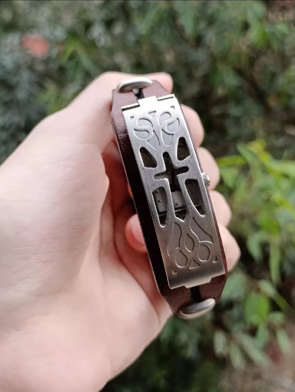 Jean Paul Gaultier Leather bracelet flip watch-2508