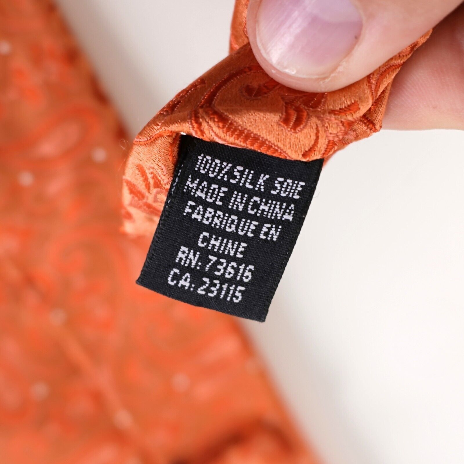 Hugo Boss Boss Hugo Boss Woven Orange Paisley Skinny Silk Tie Size ONE SIZE - 4 Thumbnail