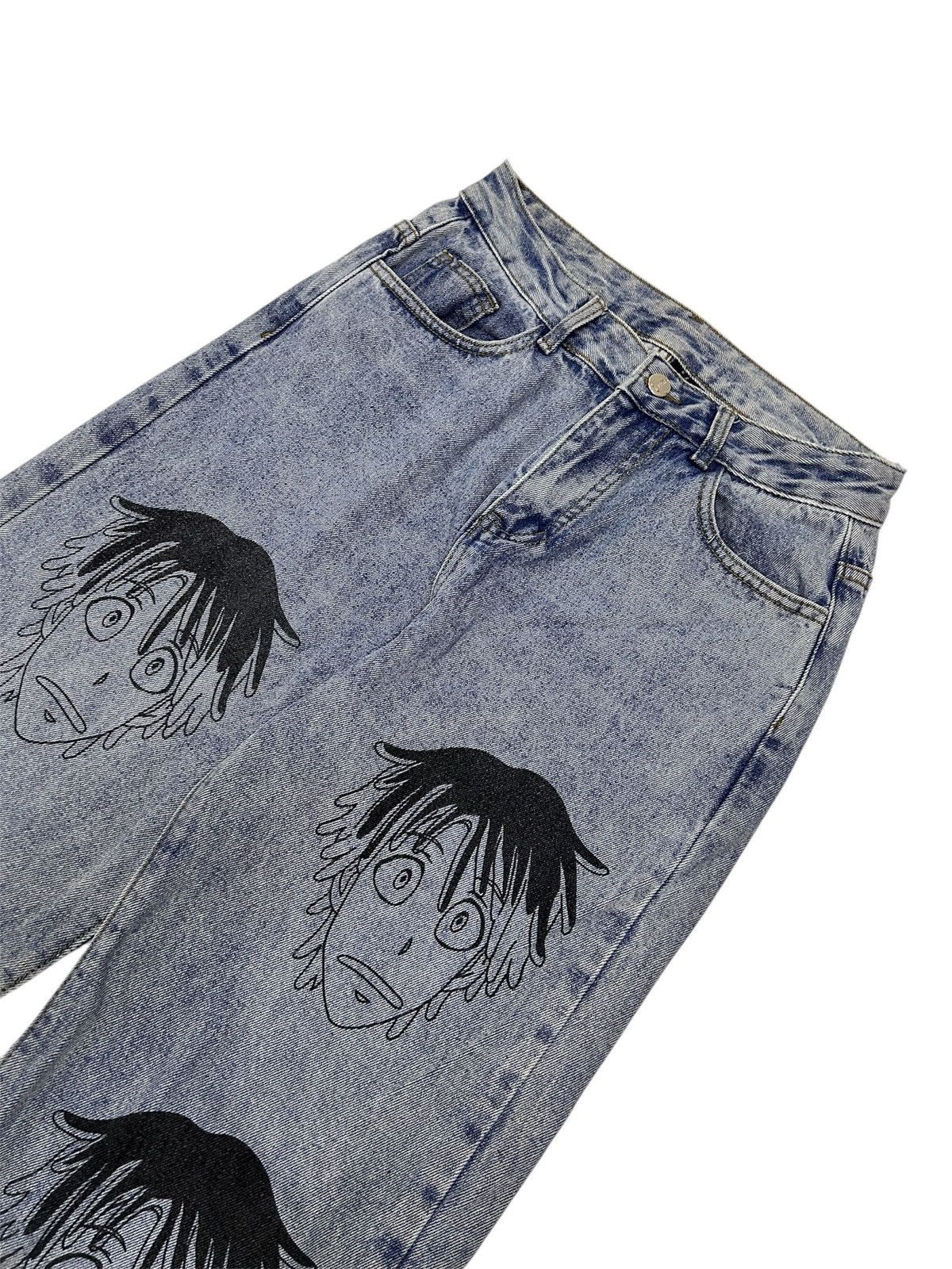 Japanese Brand × Vintage Vintage Anime Wide Leg Streetwear Aesthetic Denim Size US 29 - 4 Thumbnail