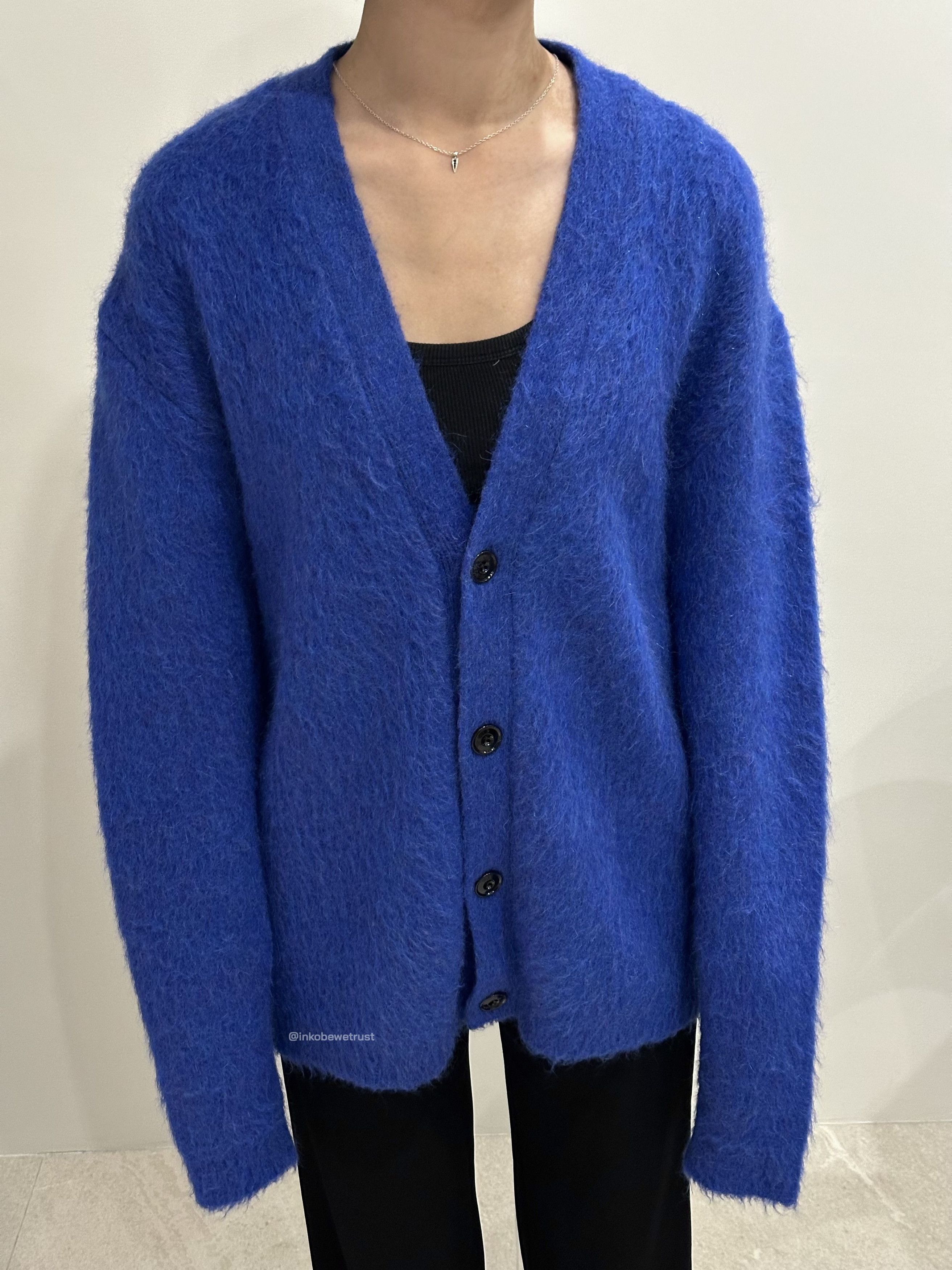 Lemaire Electric Blue Mohair Brushed Cardigan Size US M / EU 48-50 / 2 - 6 Thumbnail
