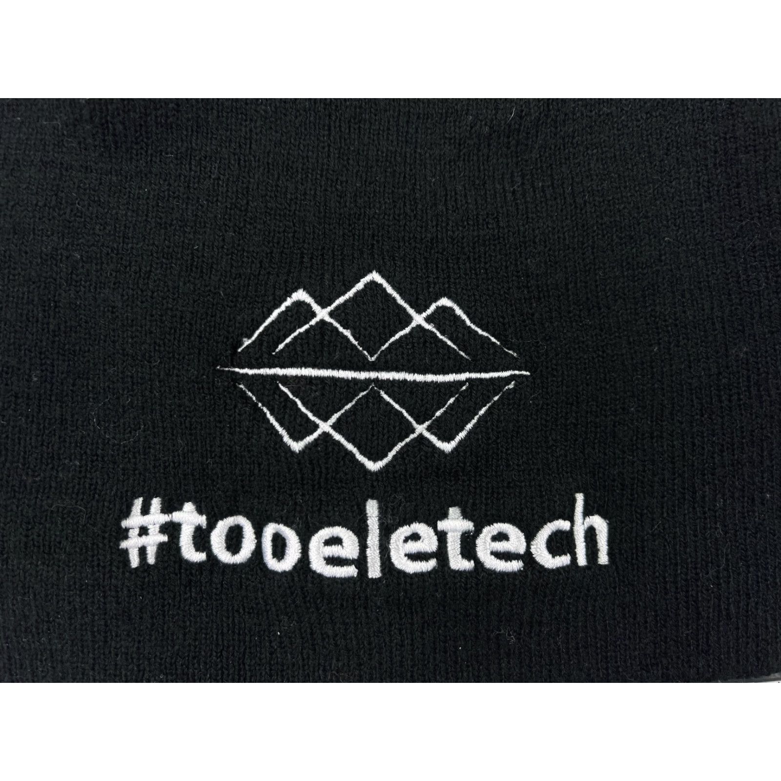Vintage Tooeletech College Beanie Toque Adult One Size Black Knit 100% Acrylic School Size ONE SIZE - 2 Thumbnail