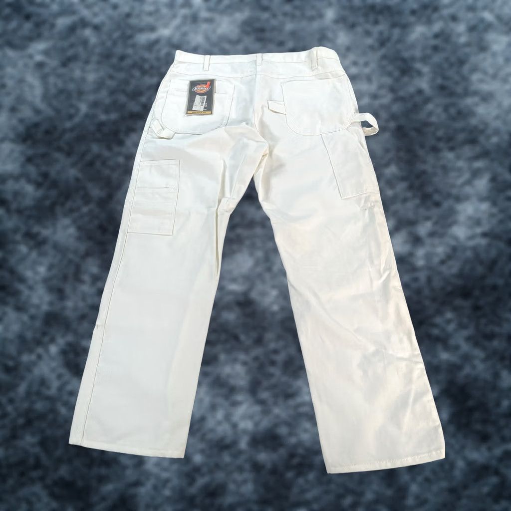 Dickies Dickies Pants Mens 38x30 White Double Knee Carpenter Canvas NWT Pants Mens Regular Straight 30 Inseam Canvas Workwear Outdoor Size US 38 / EU 54 - 1 Thumbnail