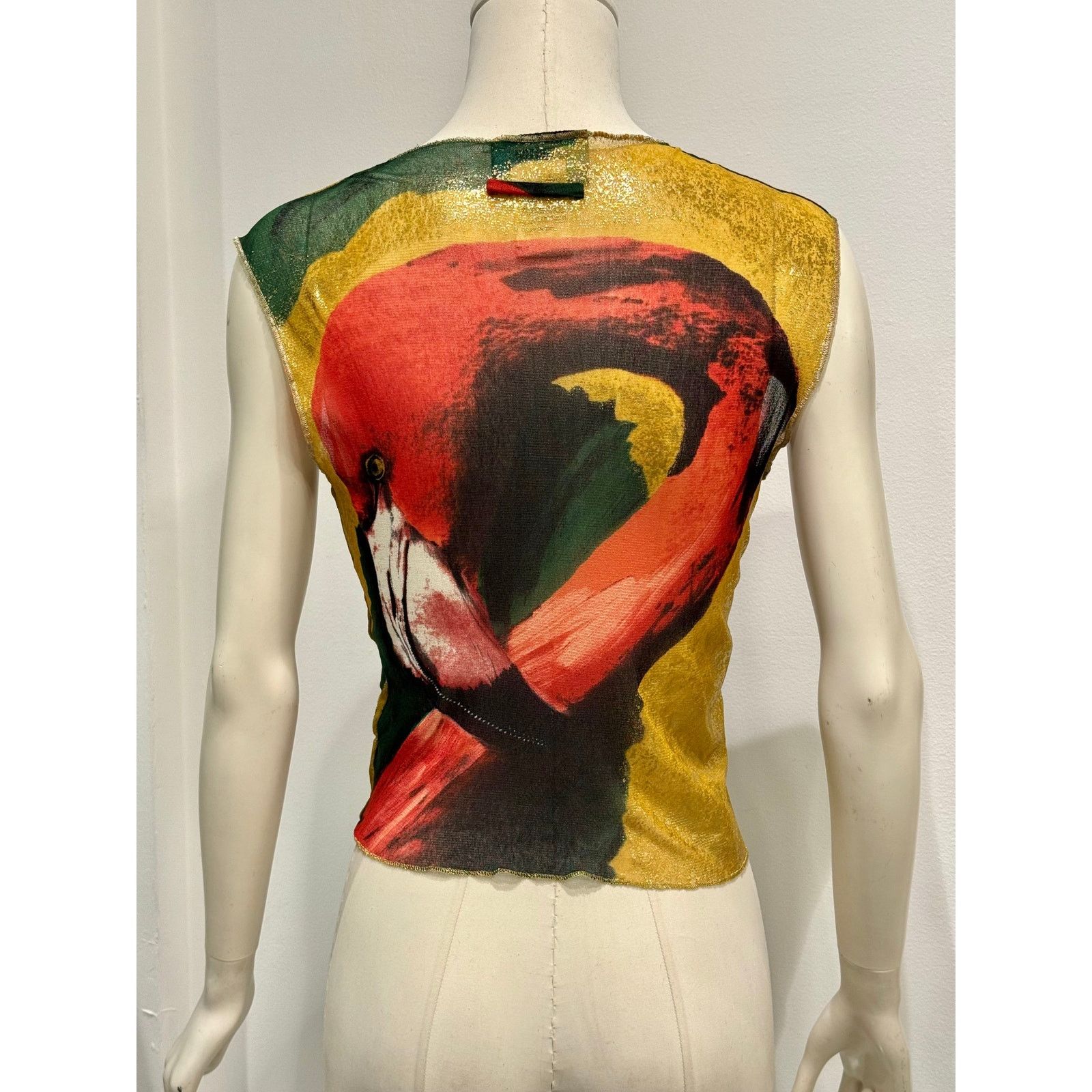 Jean Paul Gaultier S/S1996 Jean Paul Gaultier flamingo mesh vest Size S / US 4 / IT 40 - 6 Thumbnail