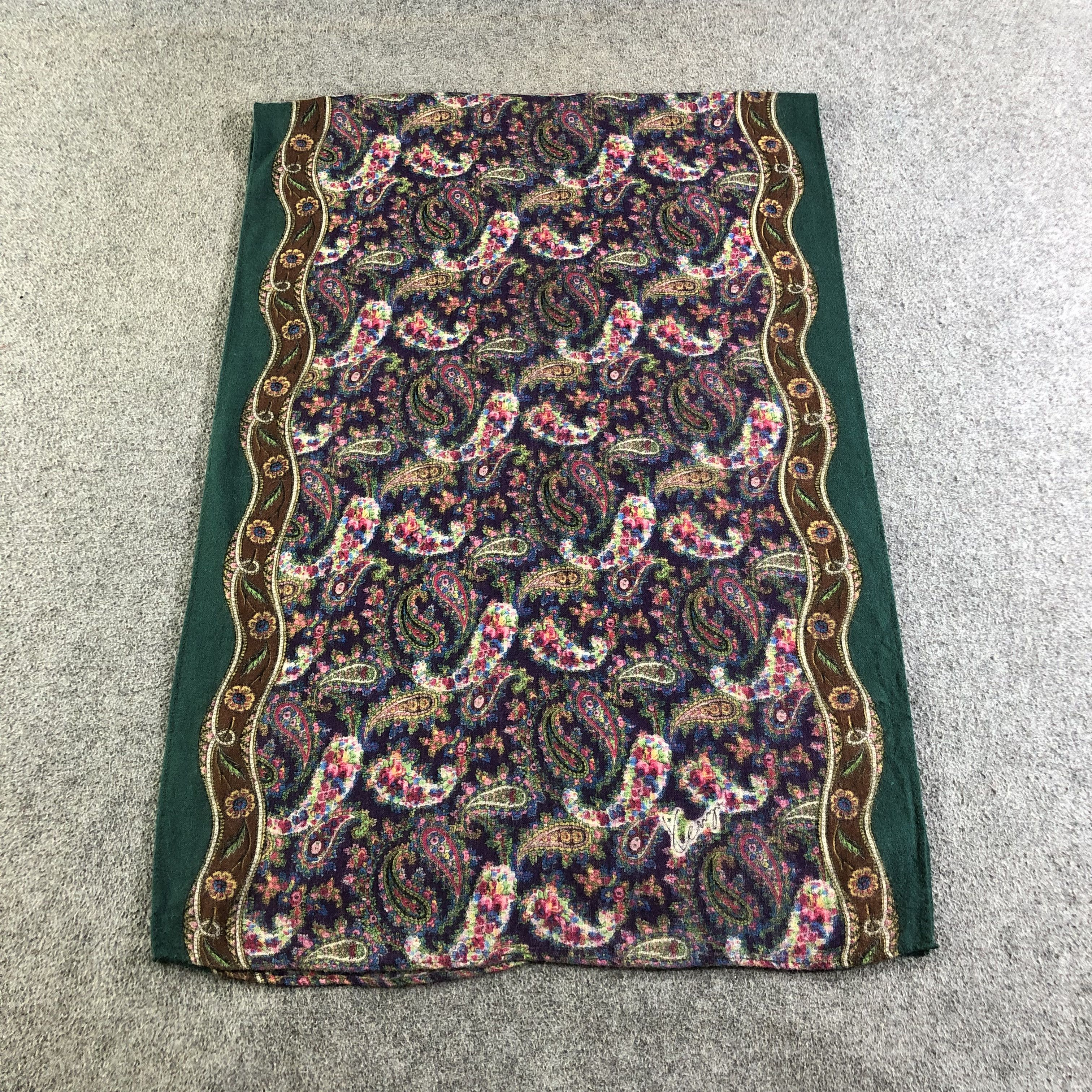 Kenzo Kenzo Paisley Wool Stole Scarf Muffler Neckwear V2078 Size ONE SIZE - 2 Thumbnail
