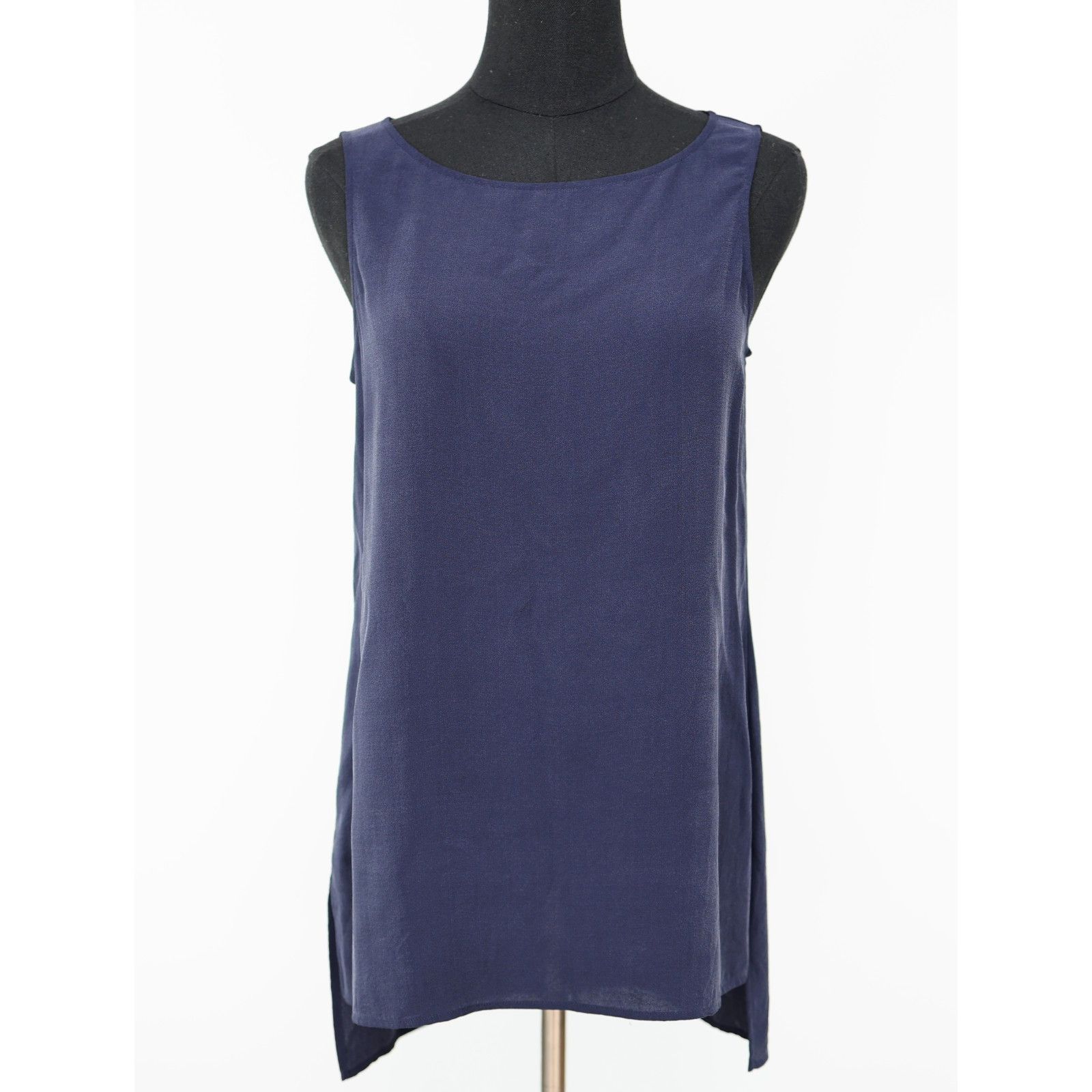 Eileen Fisher EILEEN FISHER Midnight Silk Georgette Crepe Tank Top Size PP Size XS / US 0-2 / IT 36-38 - 2 Thumbnail