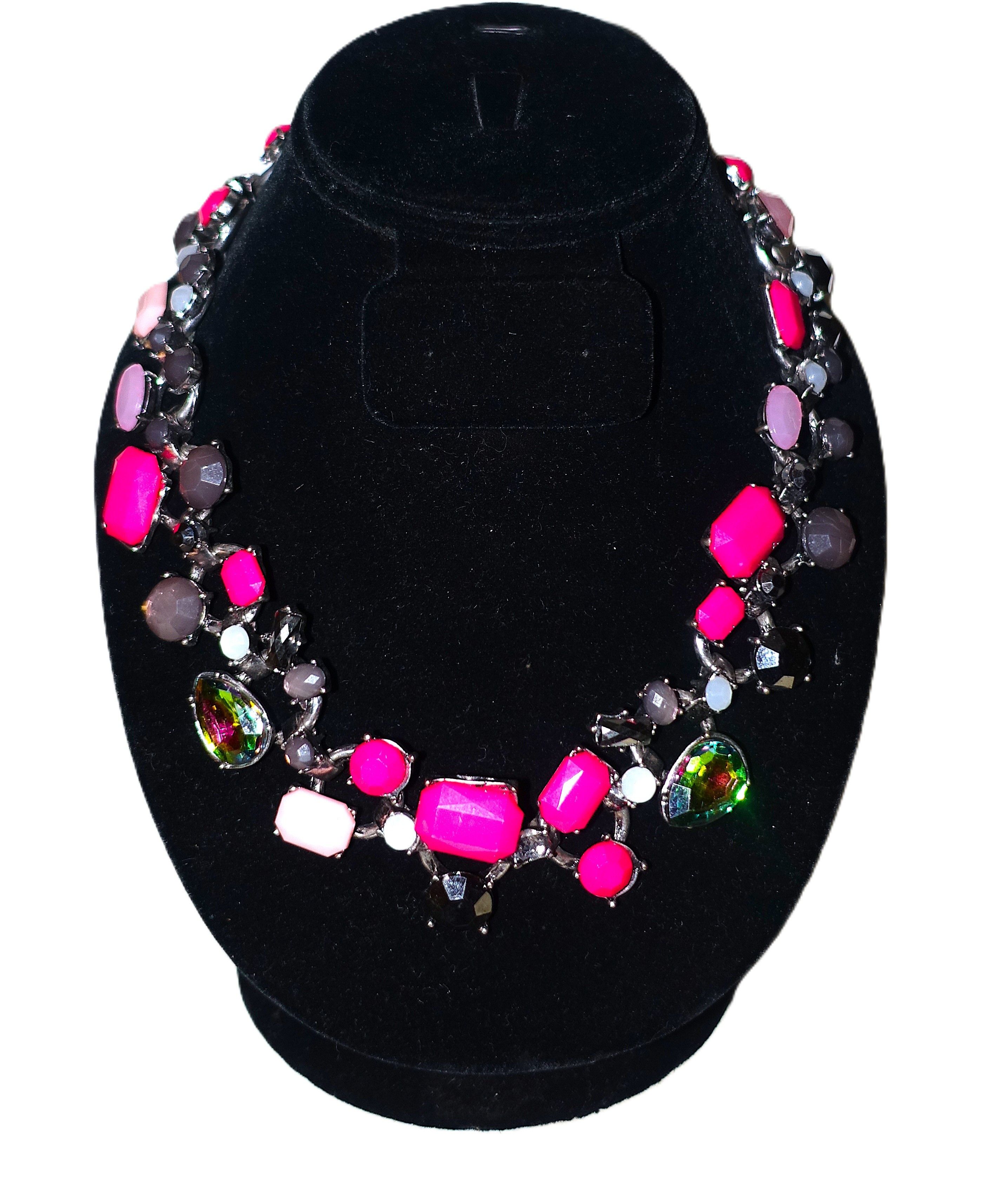 Vintage Silver Tone Rhinestones Beaded Chain Choker Necklace Size ONE SIZE - 2 Thumbnail