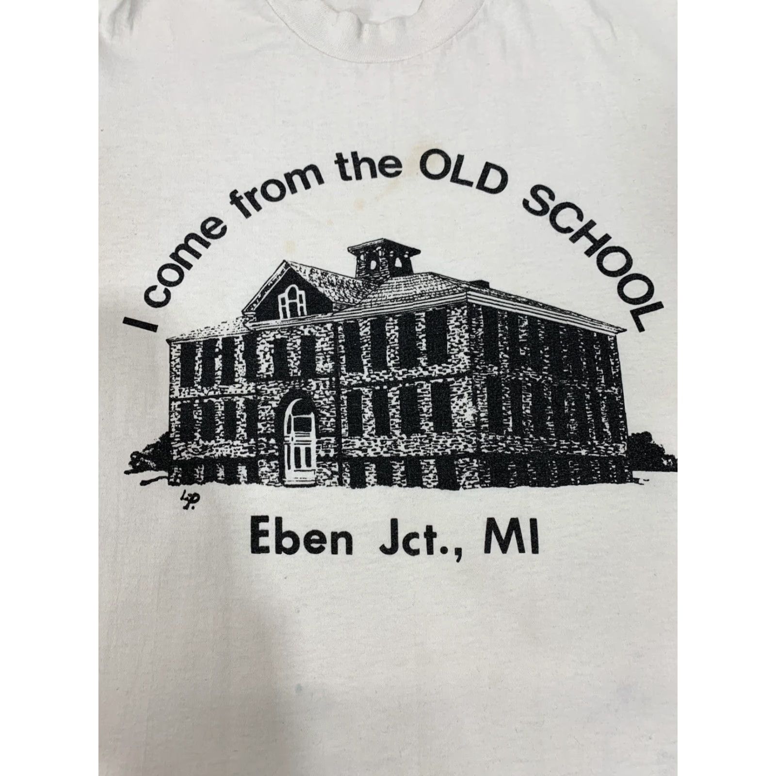 Hanes VINTAGE Hanes T-Shirt I Came From The Old School 50/50 Crew Neck Short Sleeve White S Unisex 1990s Graphic Tee Size US S / EU 44-46 / 1 - 4 Thumbnail