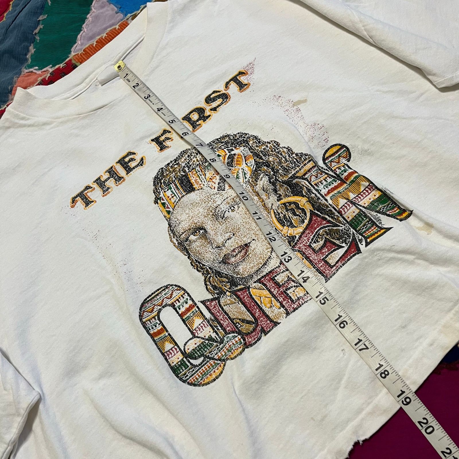 Other Vintage ‘The First Black Queen’ Cropped Graphic White Shirt Size L / US 10 / IT 46 - 4 Thumbnail