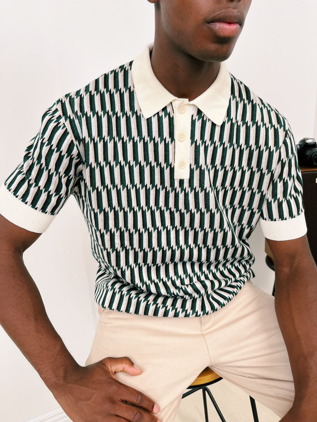 Designer Luxury Bound Messina Knit Polo Shirt Size M Size US M / EU 48-50 / 2 - 2 Thumbnail