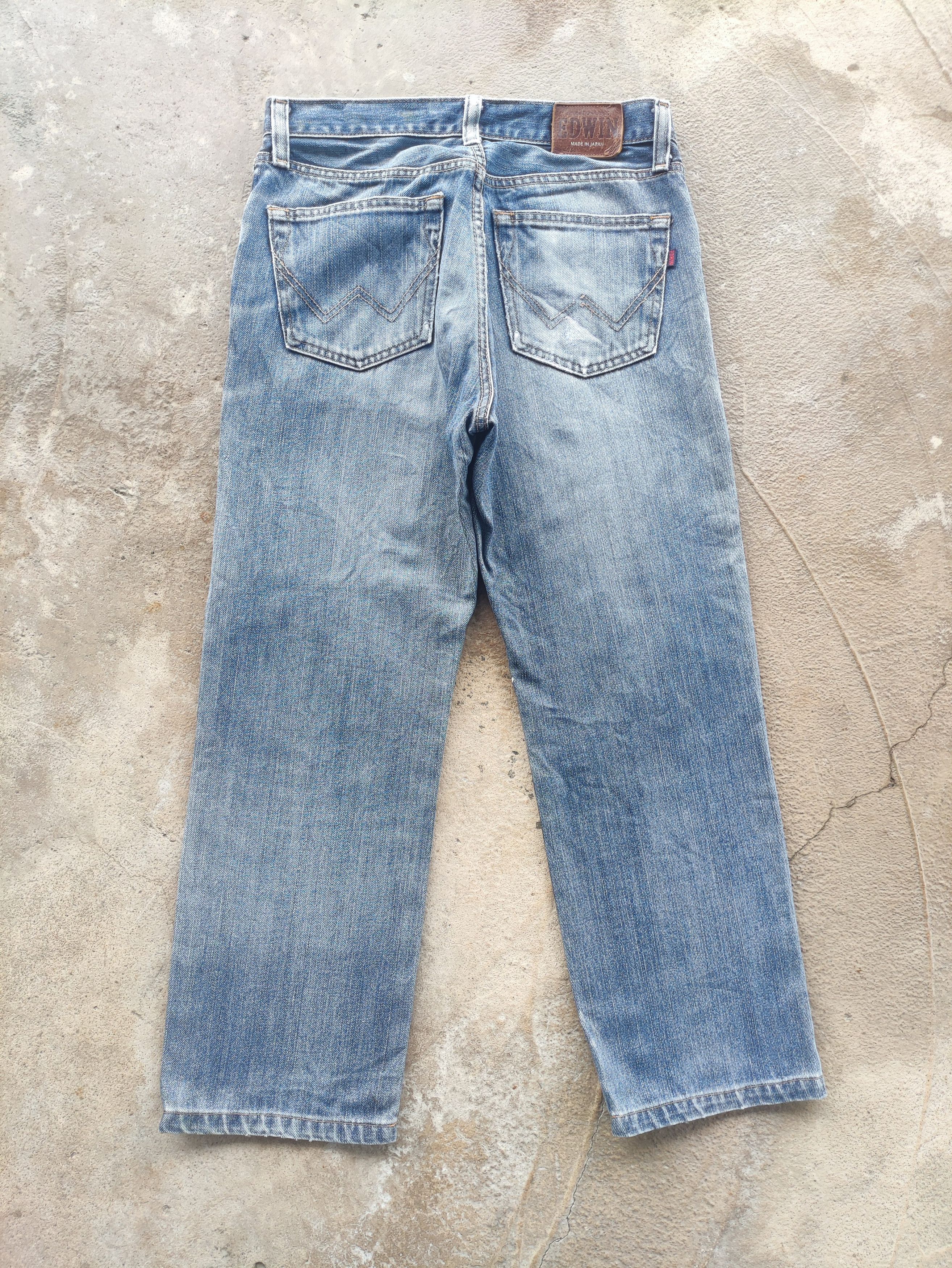 Edwin Vintage Edwin 403 Japan Distress Faded Denim Pants Size US 31 - 9 Thumbnail