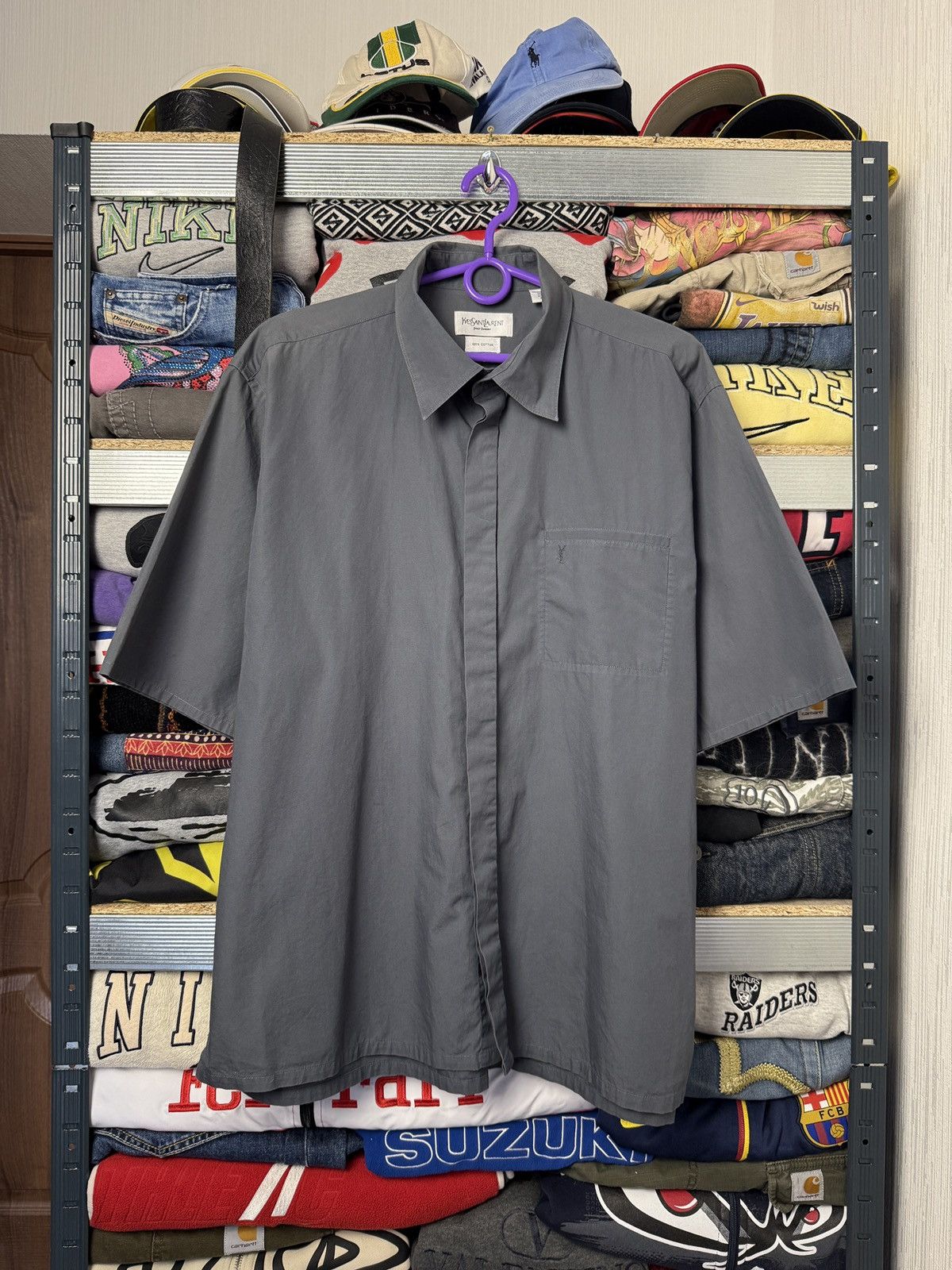 Yves Saint Laurent Yves Saint Laurent YSL Short Sleeve Shirt Button Up Size US XL / EU 56 / 4 - 1 Thumbnail