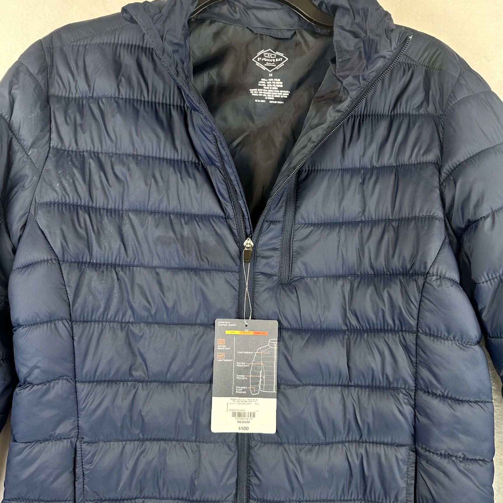 Vintage St Johns Bay Puffer Jacket Mens M Lightweight Water Resistant Everyday Coat Shirt Size US M / EU 48-50 / 2 - 6 Thumbnail