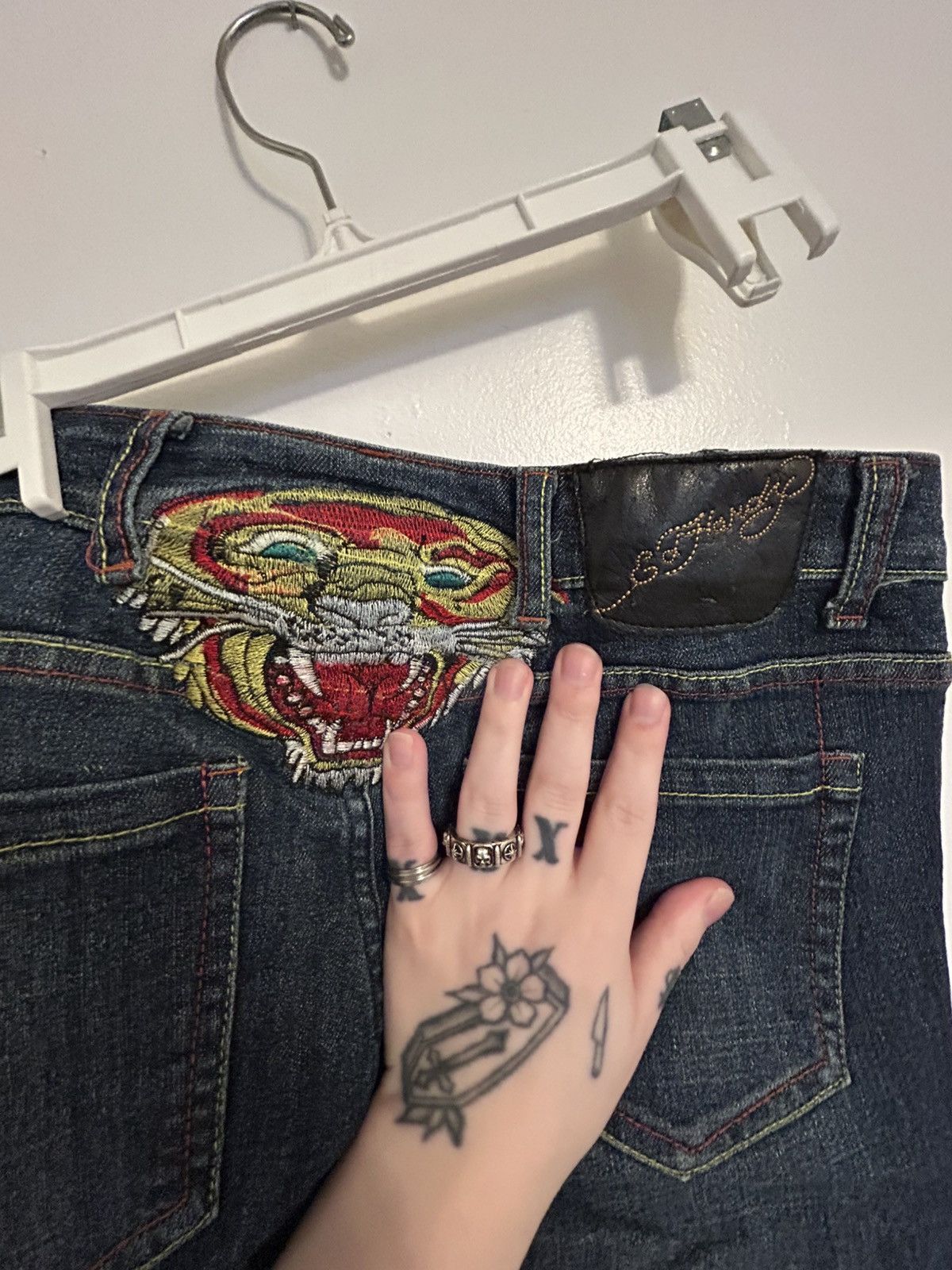 Christian Audigier Christian Audigier x Ed Hardy Embroidered Denim Size US 29 - 5 Thumbnail