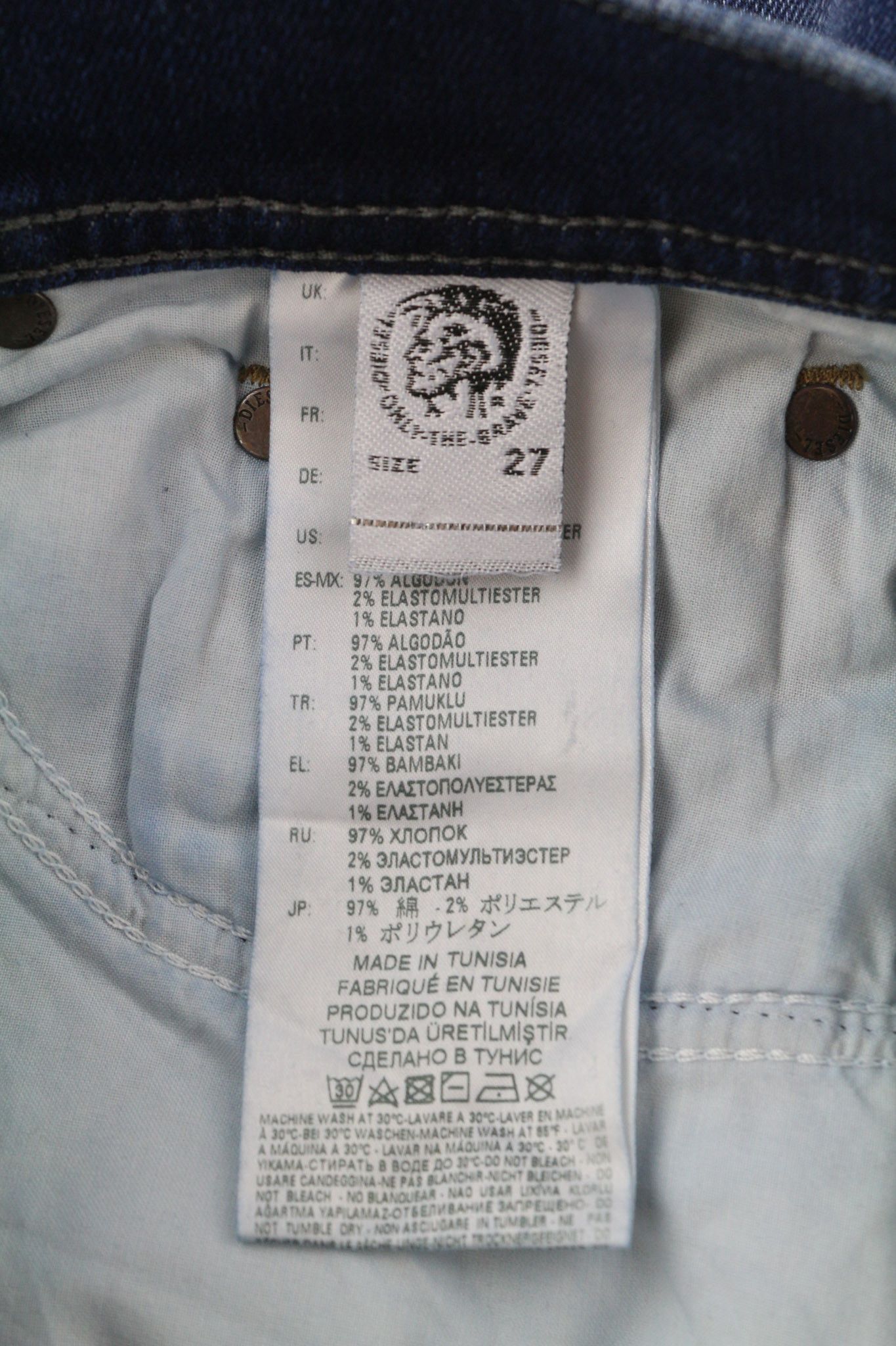 Diesel TEPPHAR R86L0 W27/L32 Stretch Washed Blue Jeans 40202 Size US 27 - 9 Thumbnail