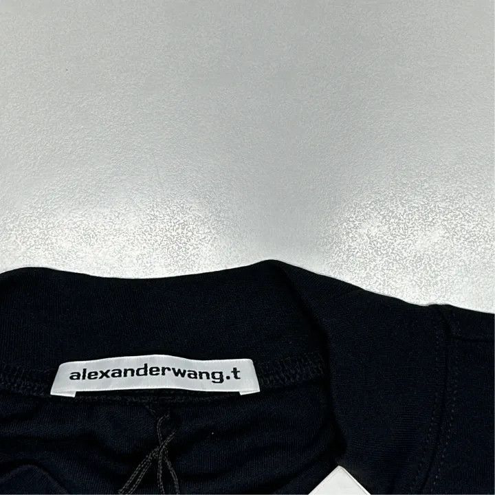 Alexander Wang Alexander Wang Black Logo Crop Top T-Shirt - Size M / US 6-8 / IT 42-44 - 4 Thumbnail