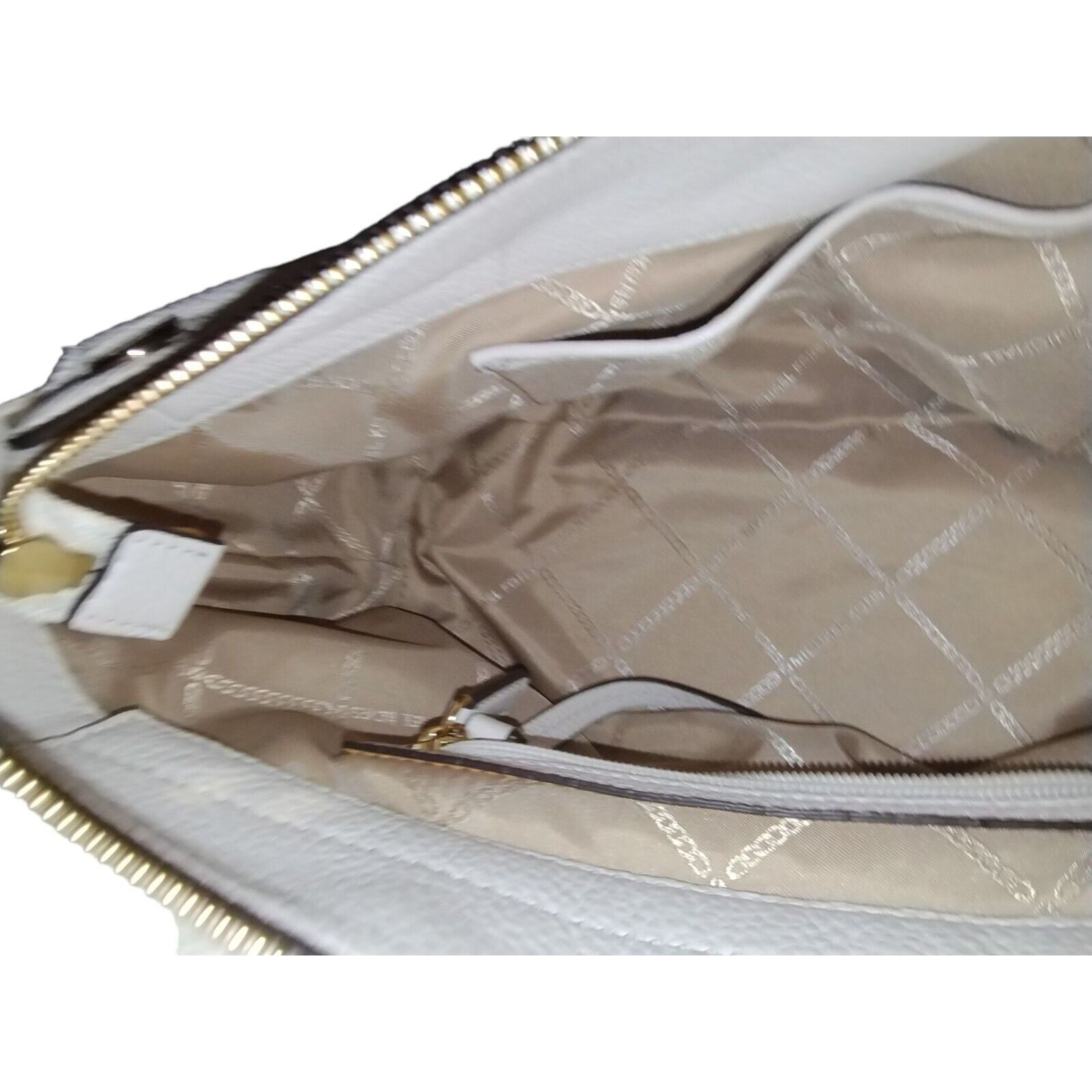 Michael Kors Michael Kors Brooke Optic White Pebbled Leather Satchel Cros Size ONE SIZE - 10 Thumbnail