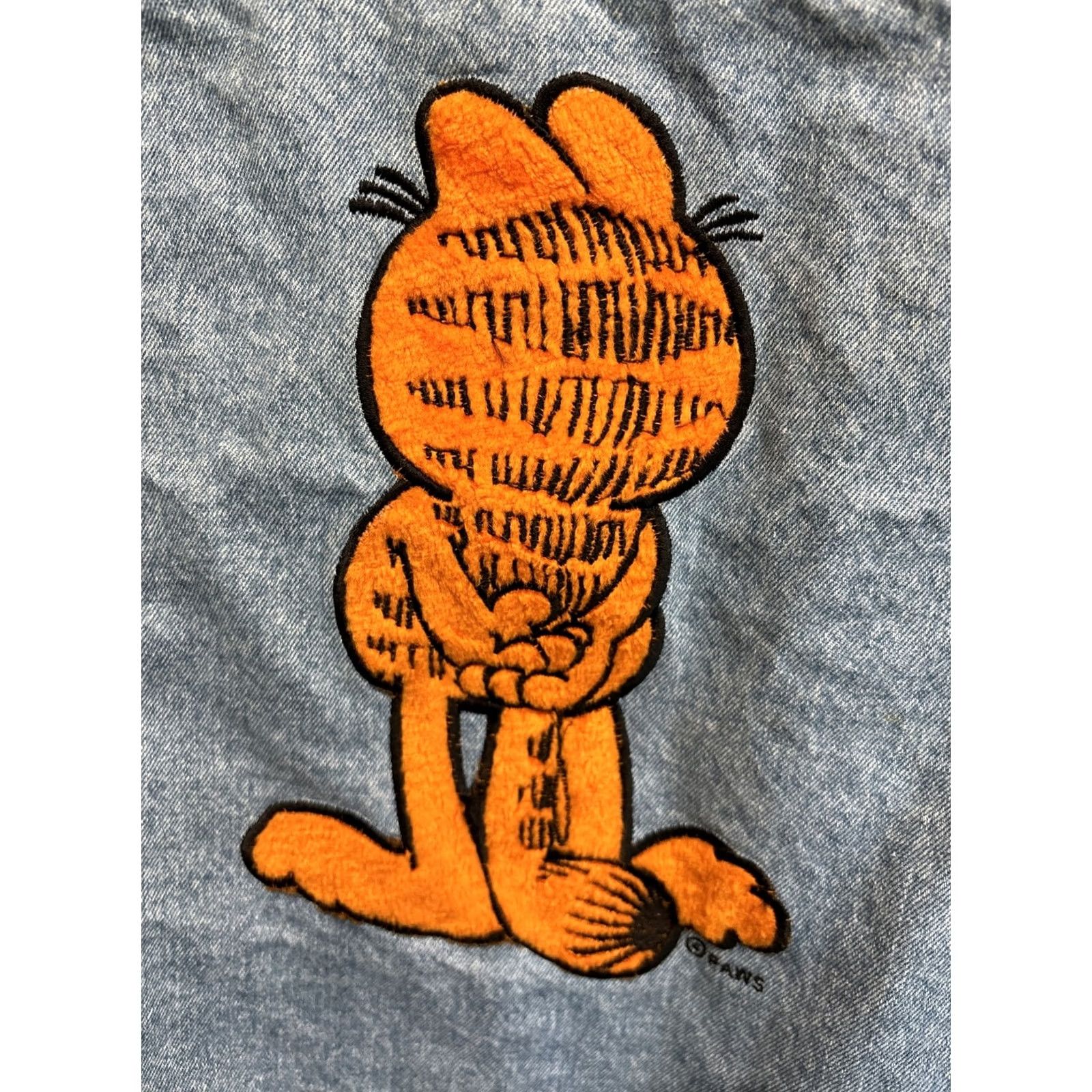 Vintage VINTAGE Garfield Prime Time Merchandise Denim Blue Jean Jacket Mens XL Bomber Jacket 90s Theme Size US 36 / EU 52 - 4 Thumbnail