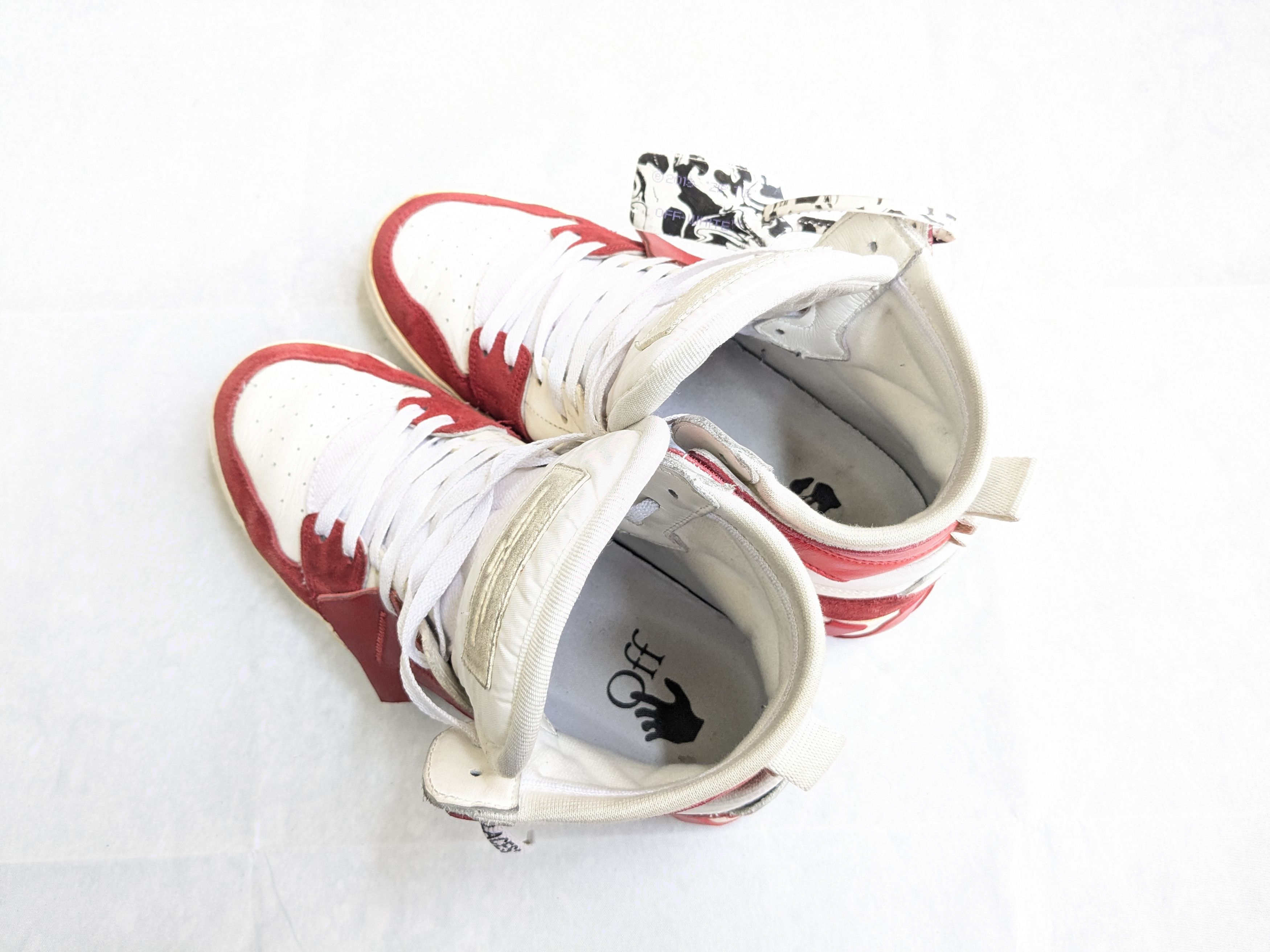 Off-White Off-white Vulcanized High Top Sneakers Red White 10 43 Size US 10 / EU 43 - 13 Thumbnail