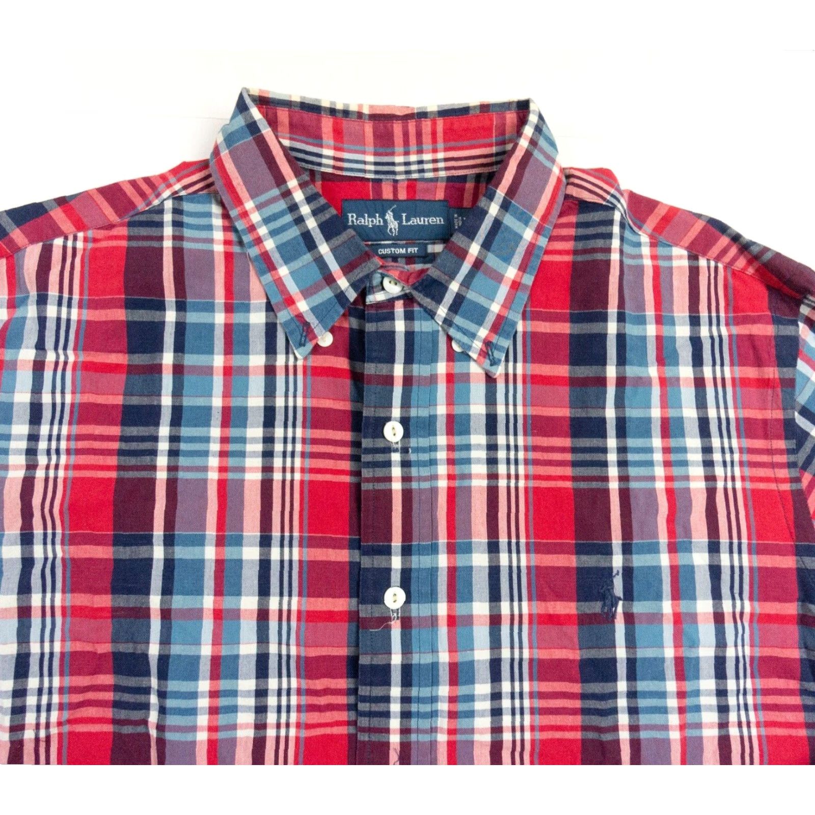 Ralph Lauren Ralph Lauren Button-Down Shirt Men XL Red Check Plaid Custom Fit Long Sleeve Button-Up Shirt - Preppy Style, Men’s XL Red Polo DLX? Size US XL / EU 56 / 4 - 2 Thumbnail