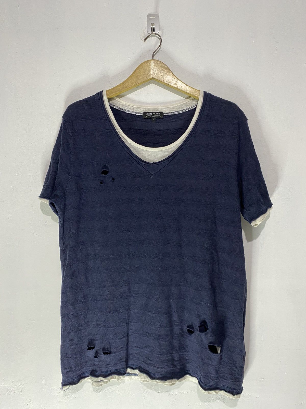 Hysteric Glamour × If Six Was Nine × Japanese Brand Beams heart distressed double layers hoodie Size US L / EU 52-54 / 3 - 1 Thumbnail
