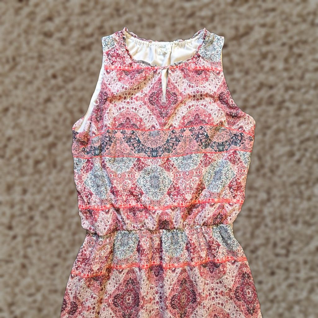 Vintage Garnet Hill Dress Womens Size 8 Red Silk Sleeveless Midi Boho Casual Capsule Size M / US 6-8 / IT 42-44 - 1 Thumbnail