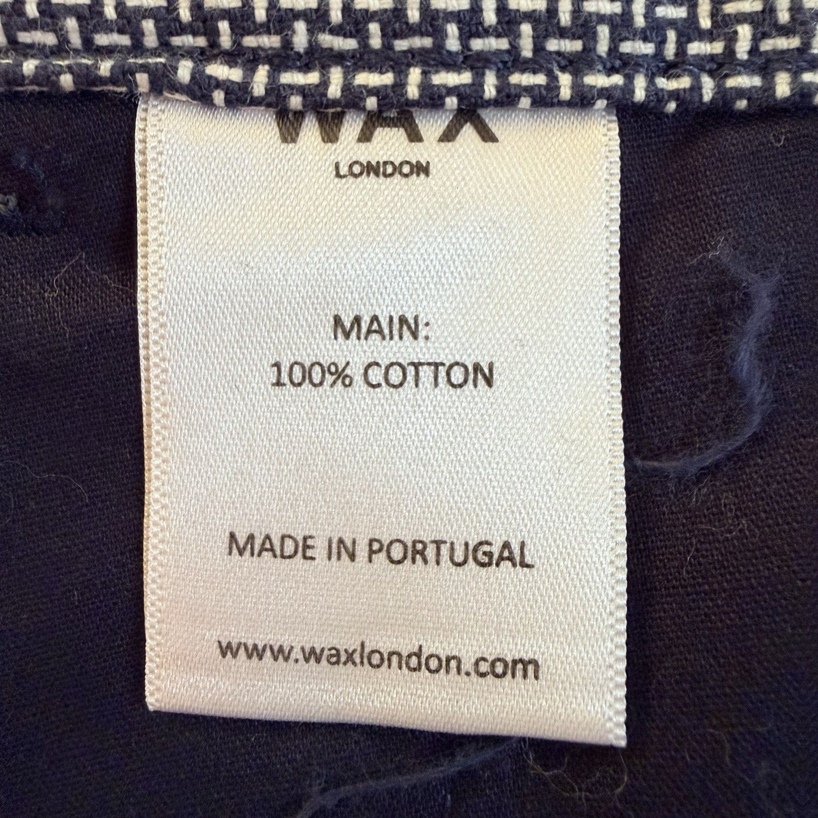 Wax London Wax London Men’s Textured Cotton Shorts Blue White Patterned Size US 38 / EU 54 - 11 Thumbnail