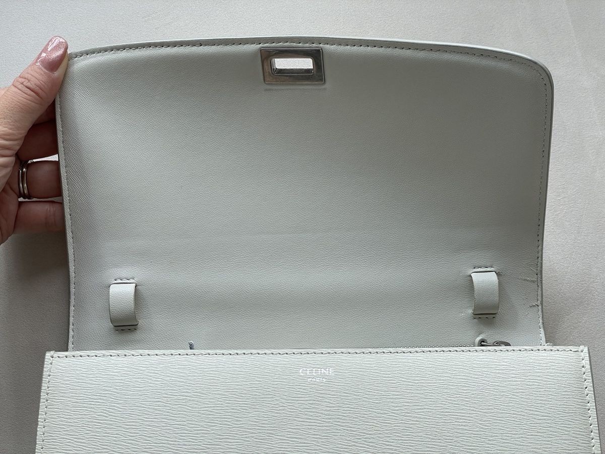 Celine Authentic Celine White Textured Leather Medium Box Bag Size ONE SIZE - 7 Thumbnail