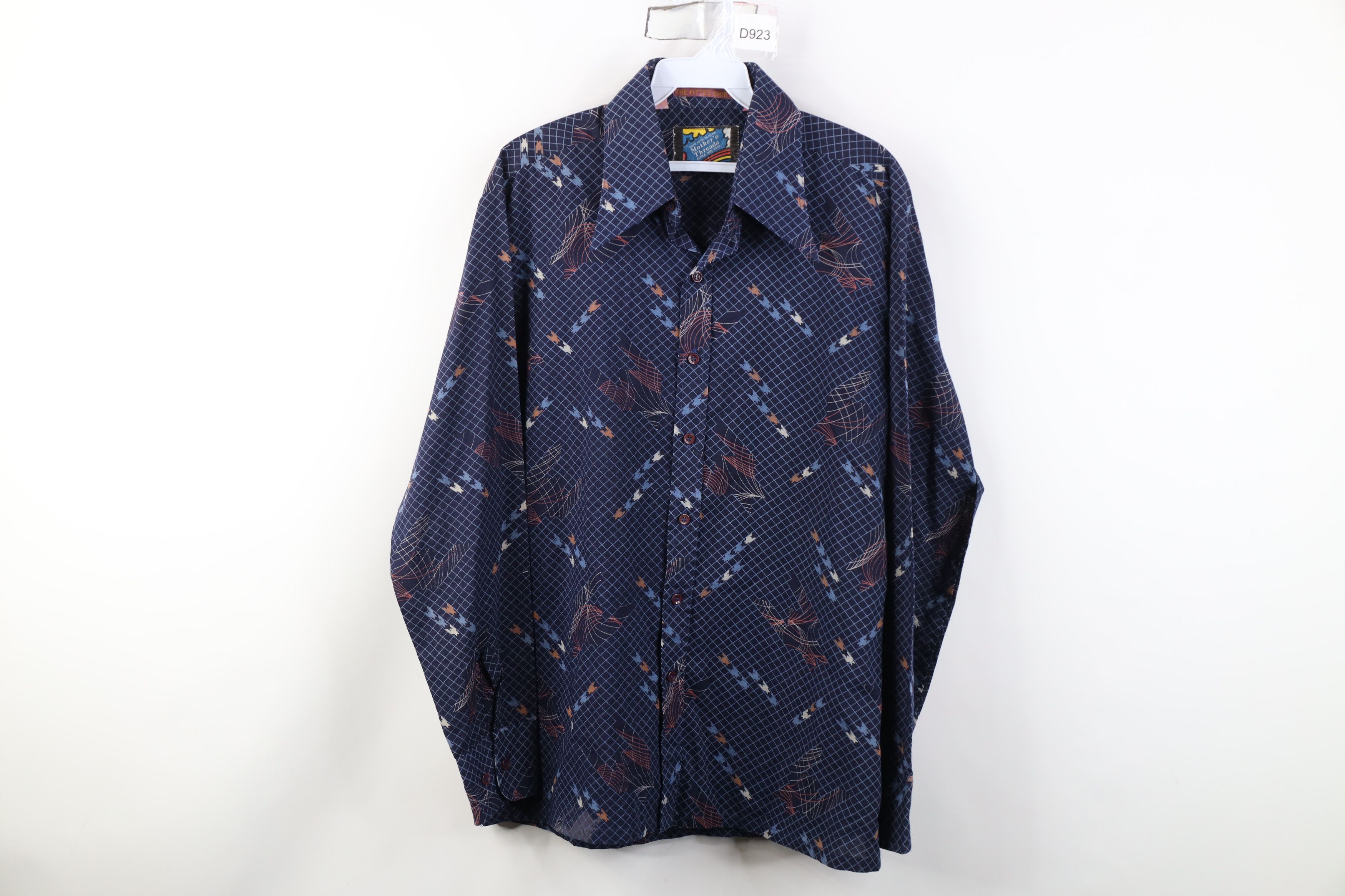 Vintage Vintage 70s Streetwear Abstract Art Dagger Collar Shirt Size US L / EU 52-54 / 3 - 1 Thumbnail