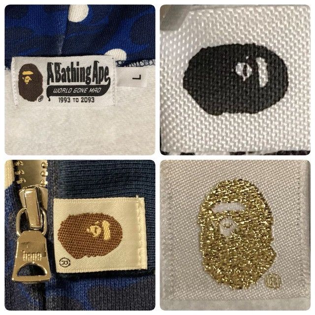 Bape 2015 BAPE DOT ABC CAMO Shark Full Zip Hoodie Navy APE Size US L / EU 52-54 / 3 - 9 Thumbnail