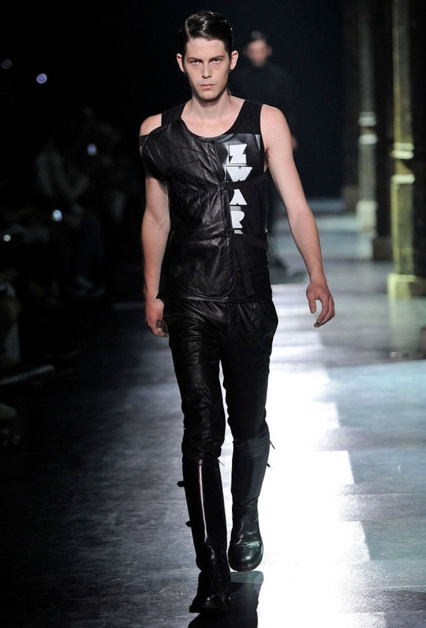 image of Ann Demeulemeester Ss11 Runway Half Body Vest Bondage in Black, Men's (Size XS)