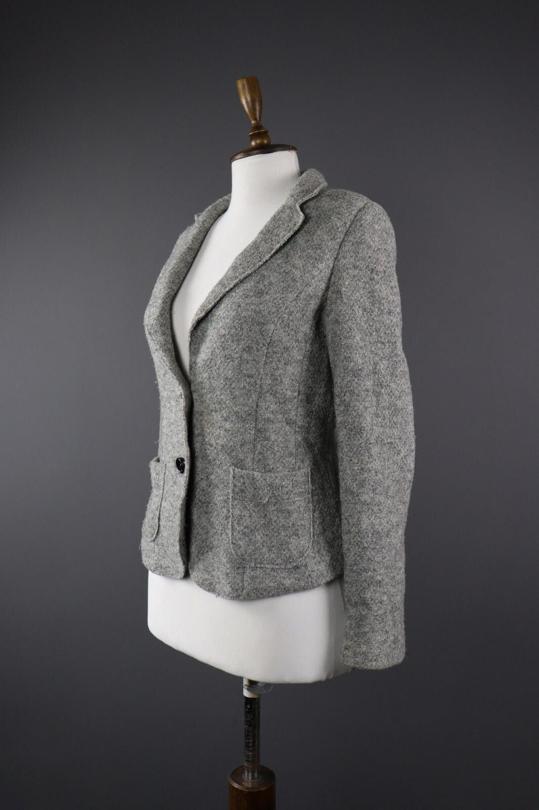 Designer Marc Cain Gray Wool Gray Blazer Jacket Size 3 Size M / US 6-8 / IT 42-44 - 4 Thumbnail