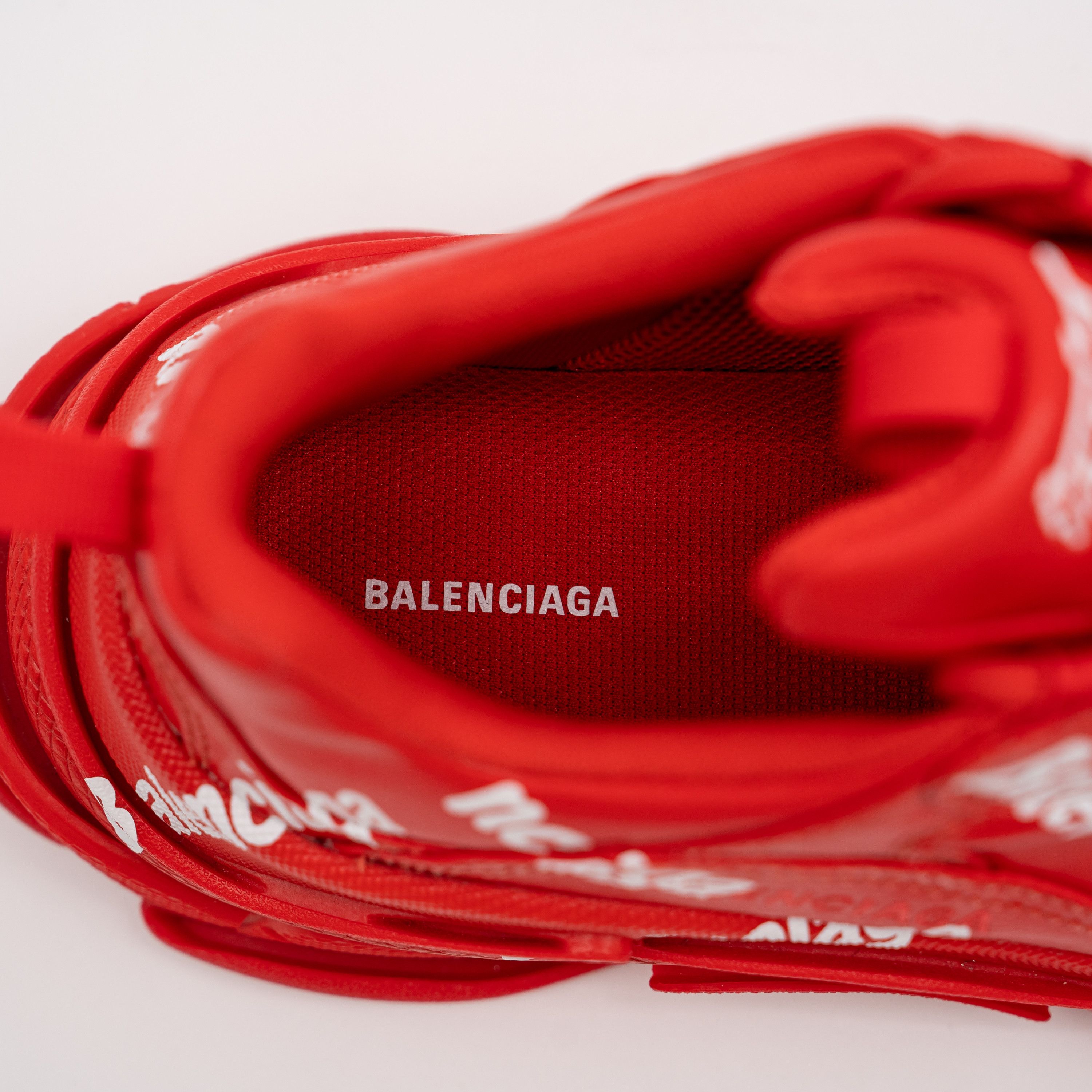 Balenciaga 41eu Balenciaga Triple S All Over Tomato Red White Print Size US 8 / EU 41 - 10 Thumbnail