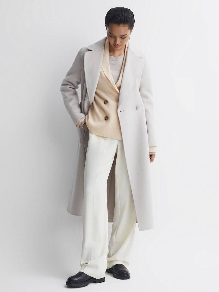 Reiss Reiss Sara Women's Wool/Cashmere Double Breasted Cardigan, M Size M / US 6-8 / IT 42-44 - 18 Thumbnail